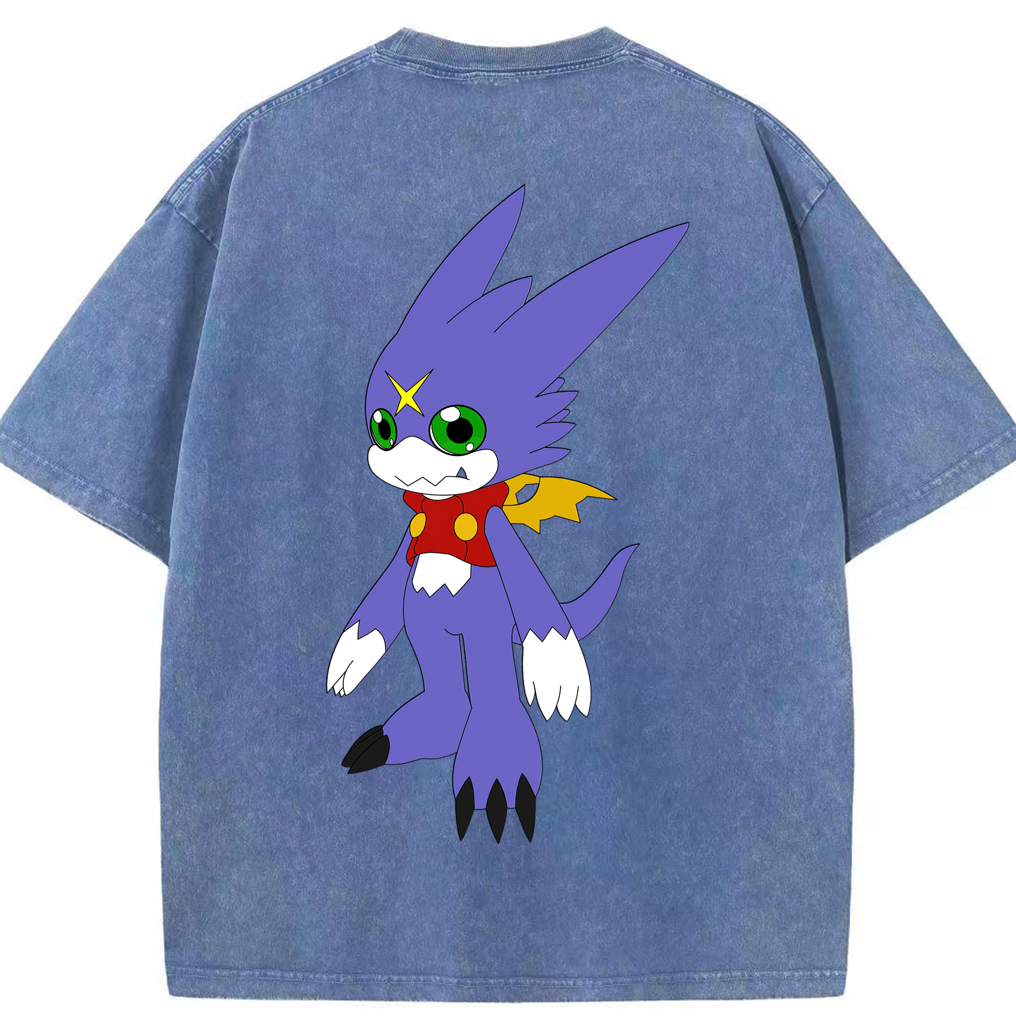 （画像用） Digimon デジタルモンスター/デジモン 綿100% ヴィンテージ風 半袖Tシャツ（背面プリント）