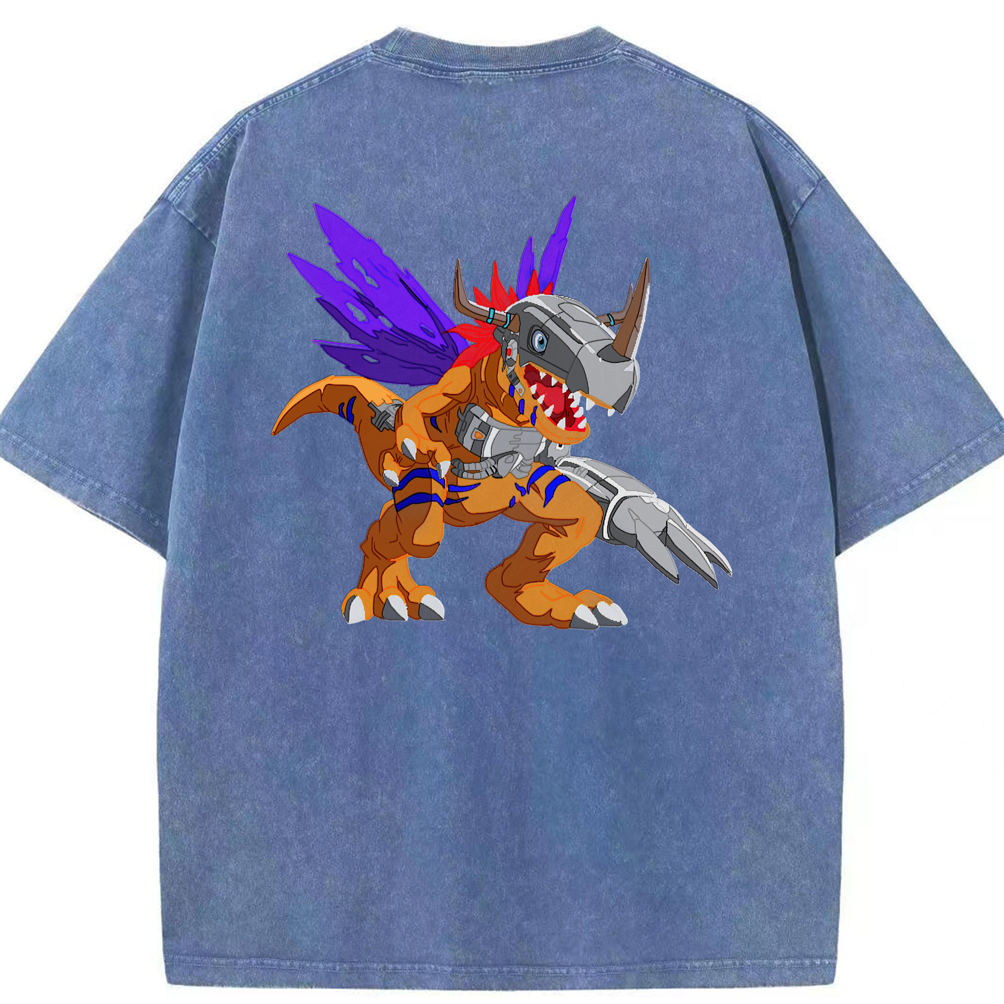 （画像用） Digimon デジタルモンスター/デジモン 綿100% ヴィンテージ風 半袖Tシャツ（背面プリント）
