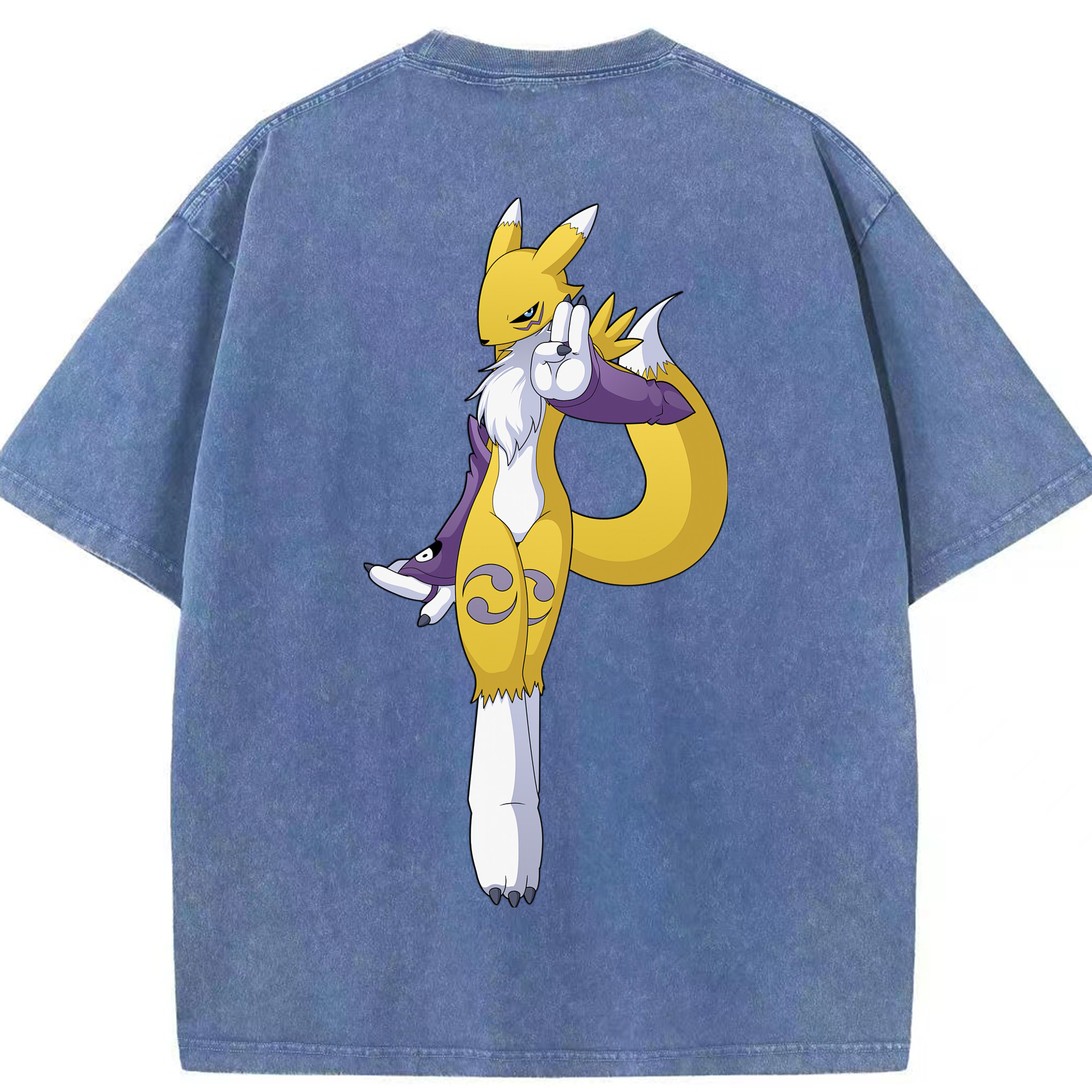 （画像用） Digimon デジタルモンスター/デジモン 綿100% ヴィンテージ風 半袖Tシャツ（背面プリント）