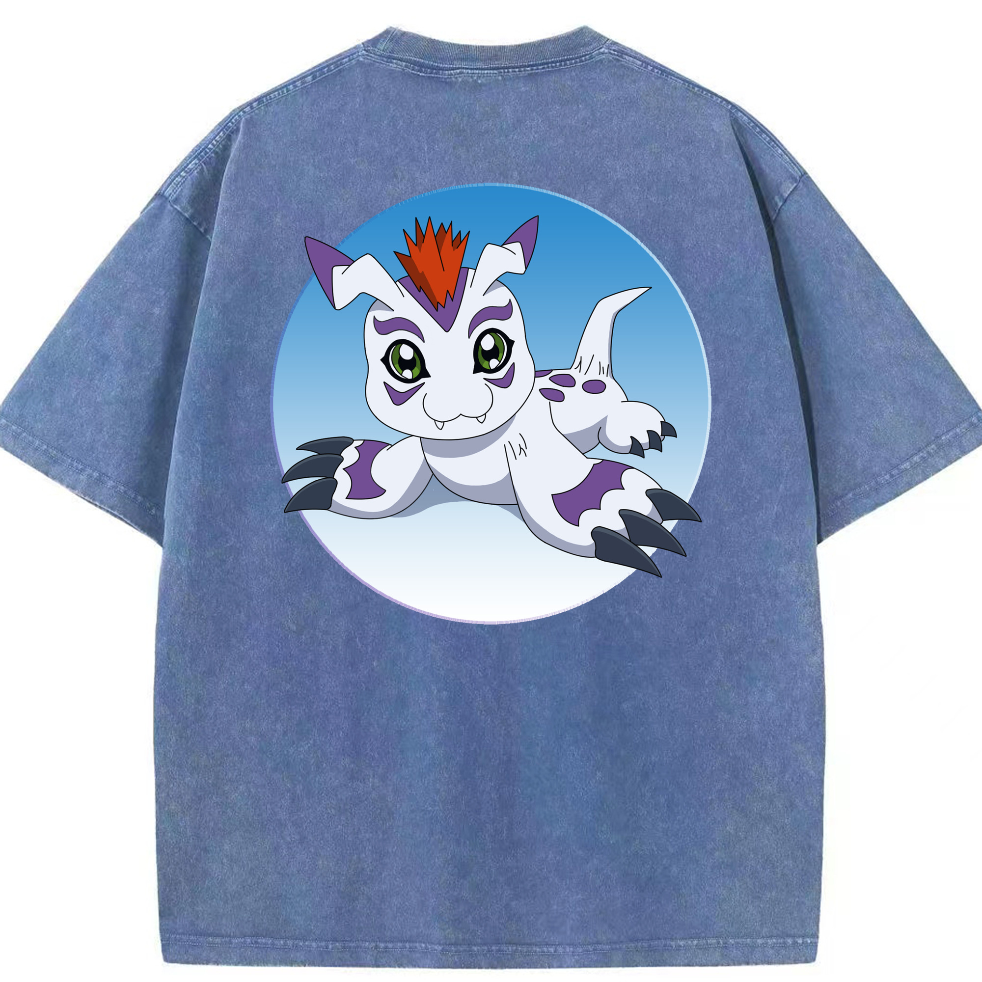 （画像用） Digimon デジタルモンスター/デジモン 綿100% ヴィンテージ風 半袖Tシャツ（背面プリント）