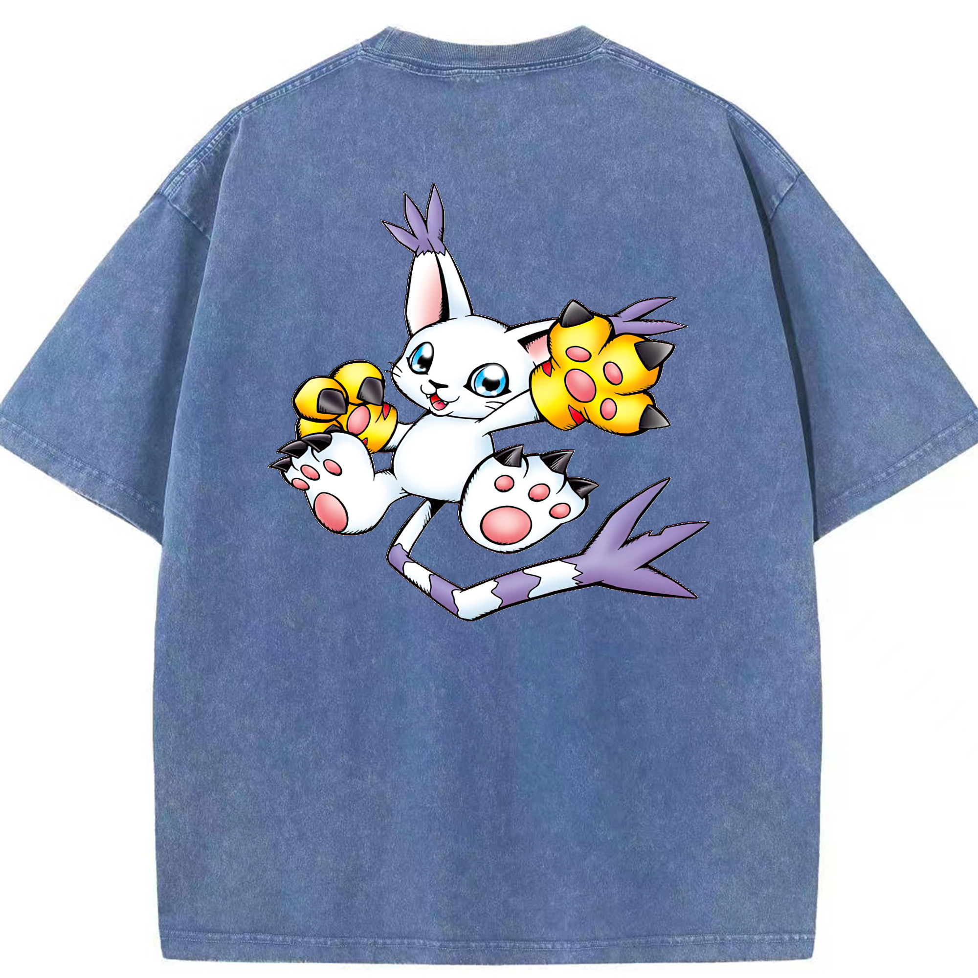 （画像用） Digimon デジタルモンスター/デジモン 綿100% ヴィンテージ風 半袖Tシャツ（背面プリント）