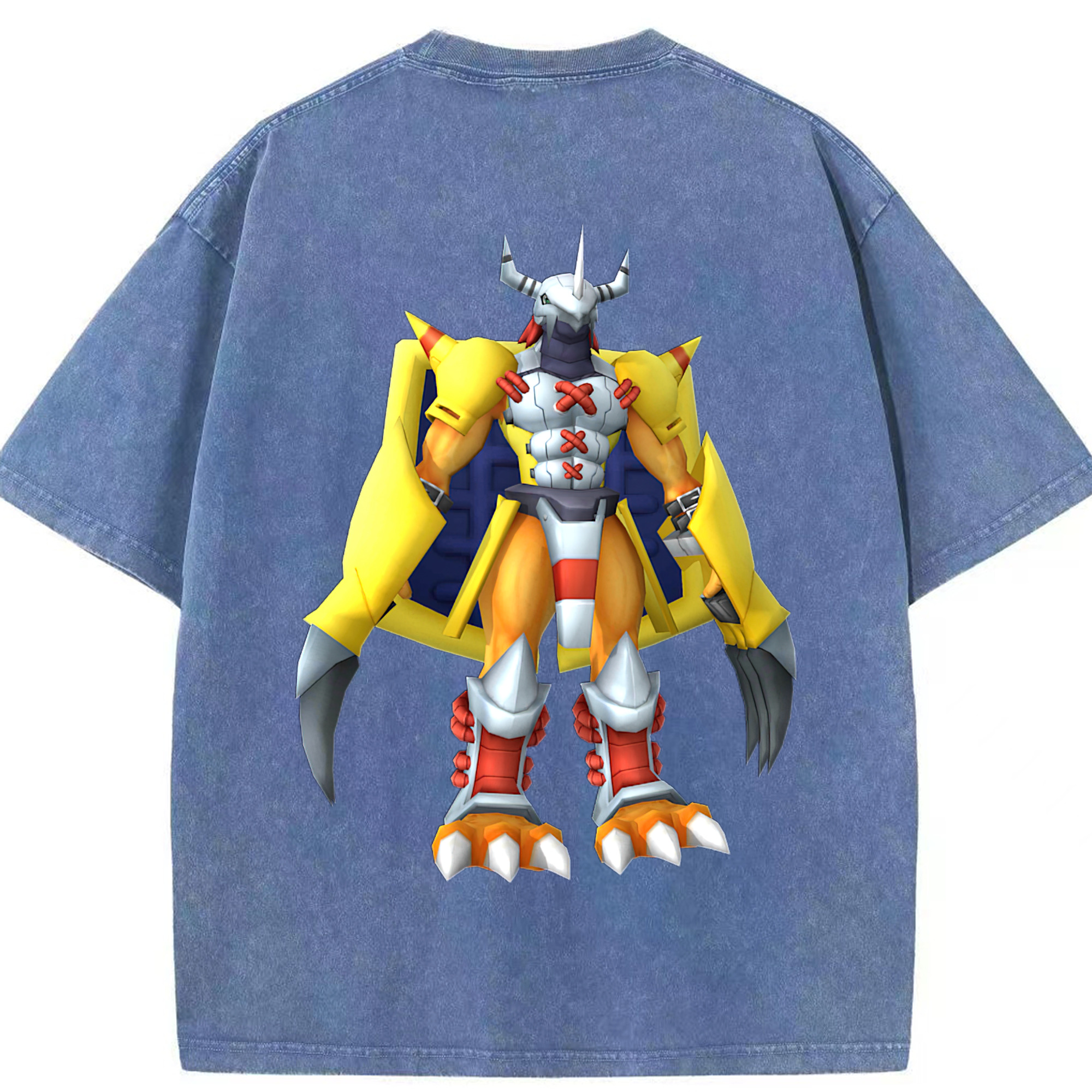 （画像用） Digimon デジタルモンスター/デジモン 綿100% ヴィンテージ風 半袖Tシャツ（背面プリント）