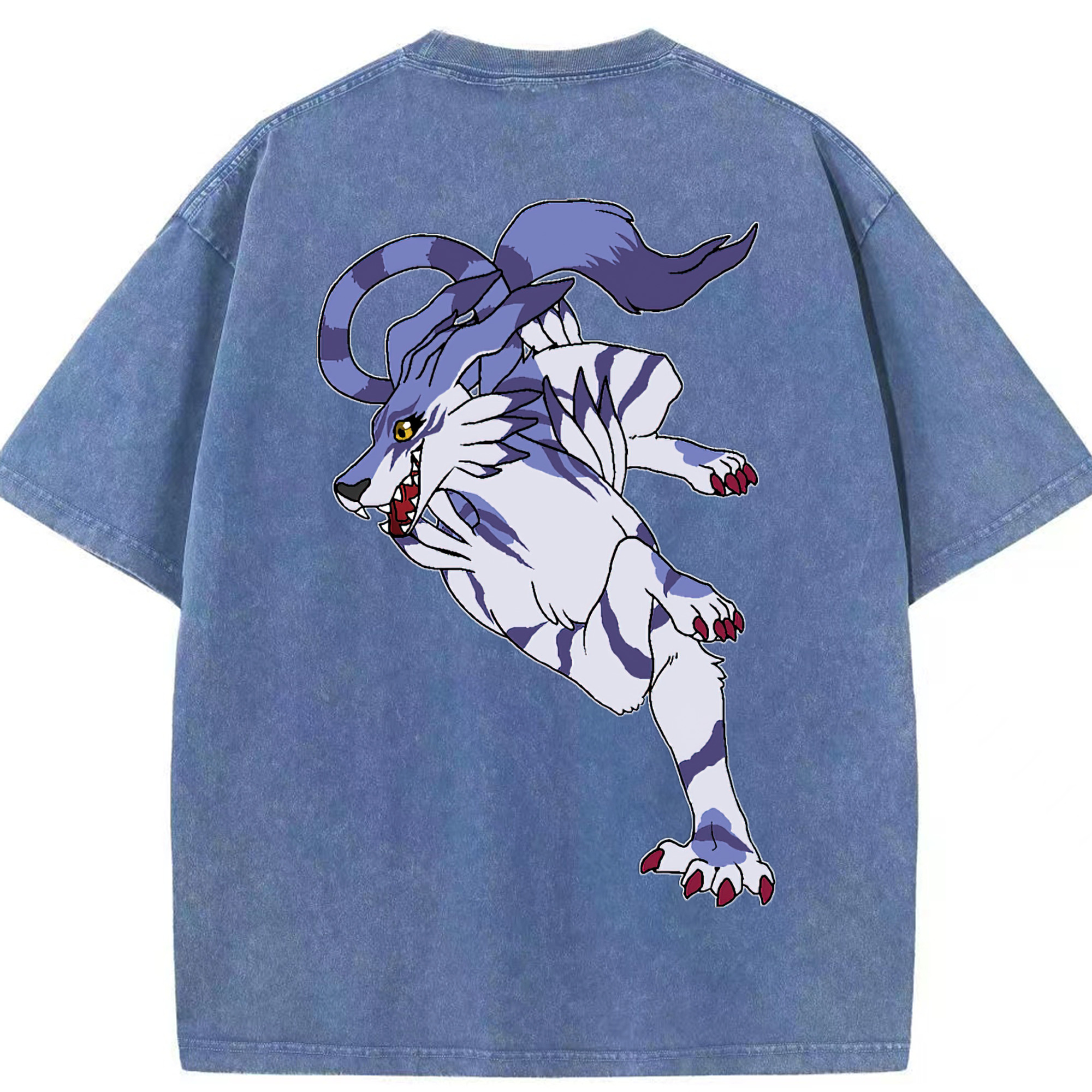 （画像用） Digimon デジタルモンスター/デジモン 綿100% ヴィンテージ風 半袖Tシャツ（背面プリント）