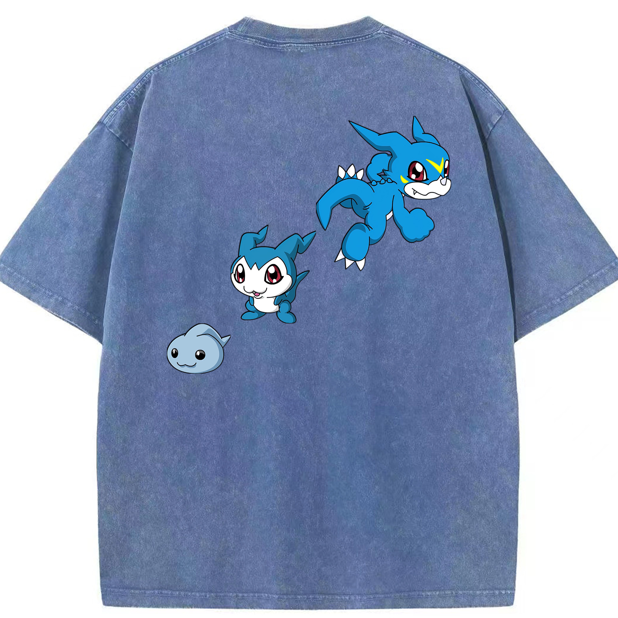 （画像用） Digimon デジタルモンスター/デジモン 綿100% ヴィンテージ風 半袖Tシャツ（背面プリント）