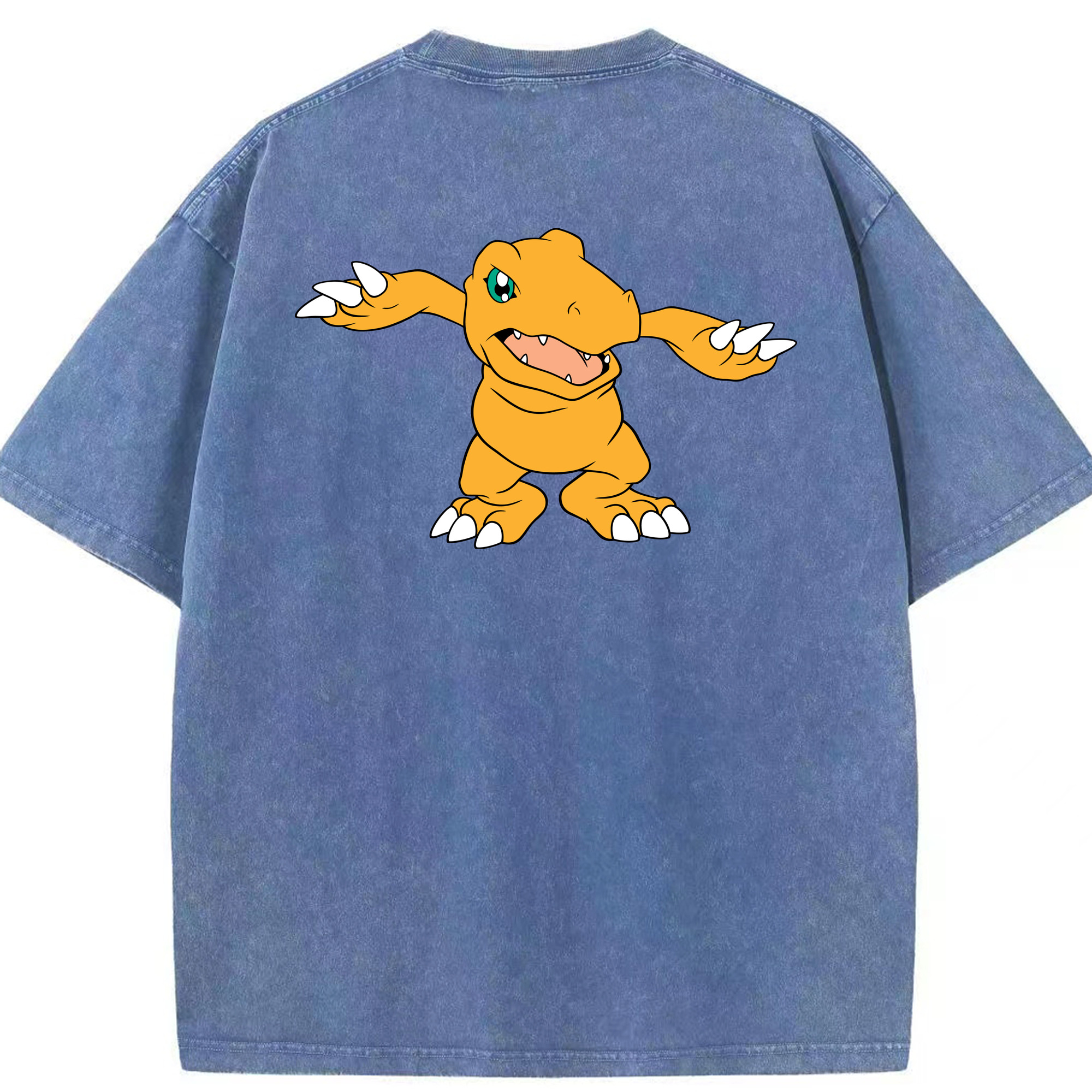 （画像用） Digimon デジタルモンスター/デジモン 綿100% ヴィンテージ風 半袖Tシャツ（背面プリント）