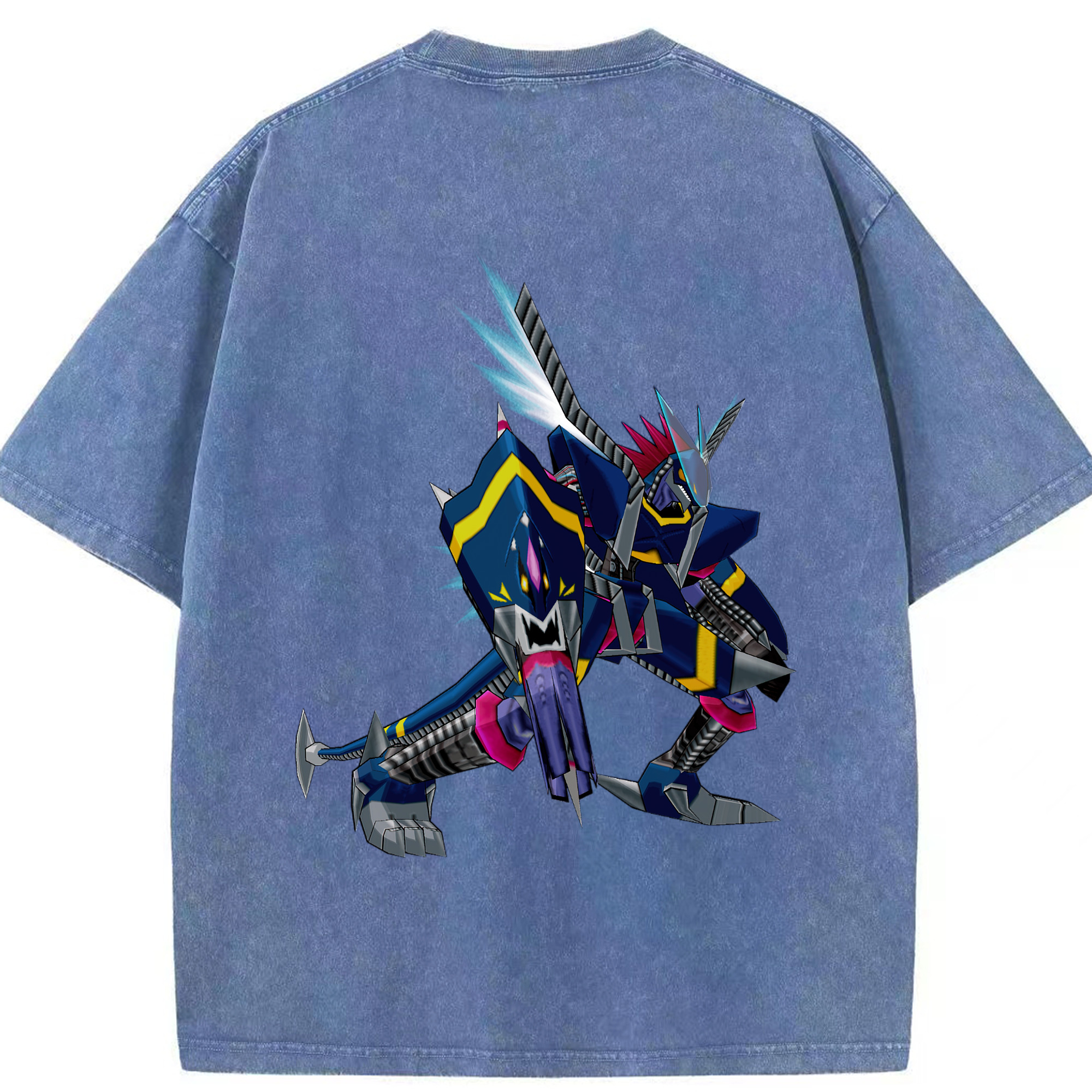 （画像用） Digimon デジタルモンスター/デジモン 綿100% ヴィンテージ風 半袖Tシャツ（背面プリント）