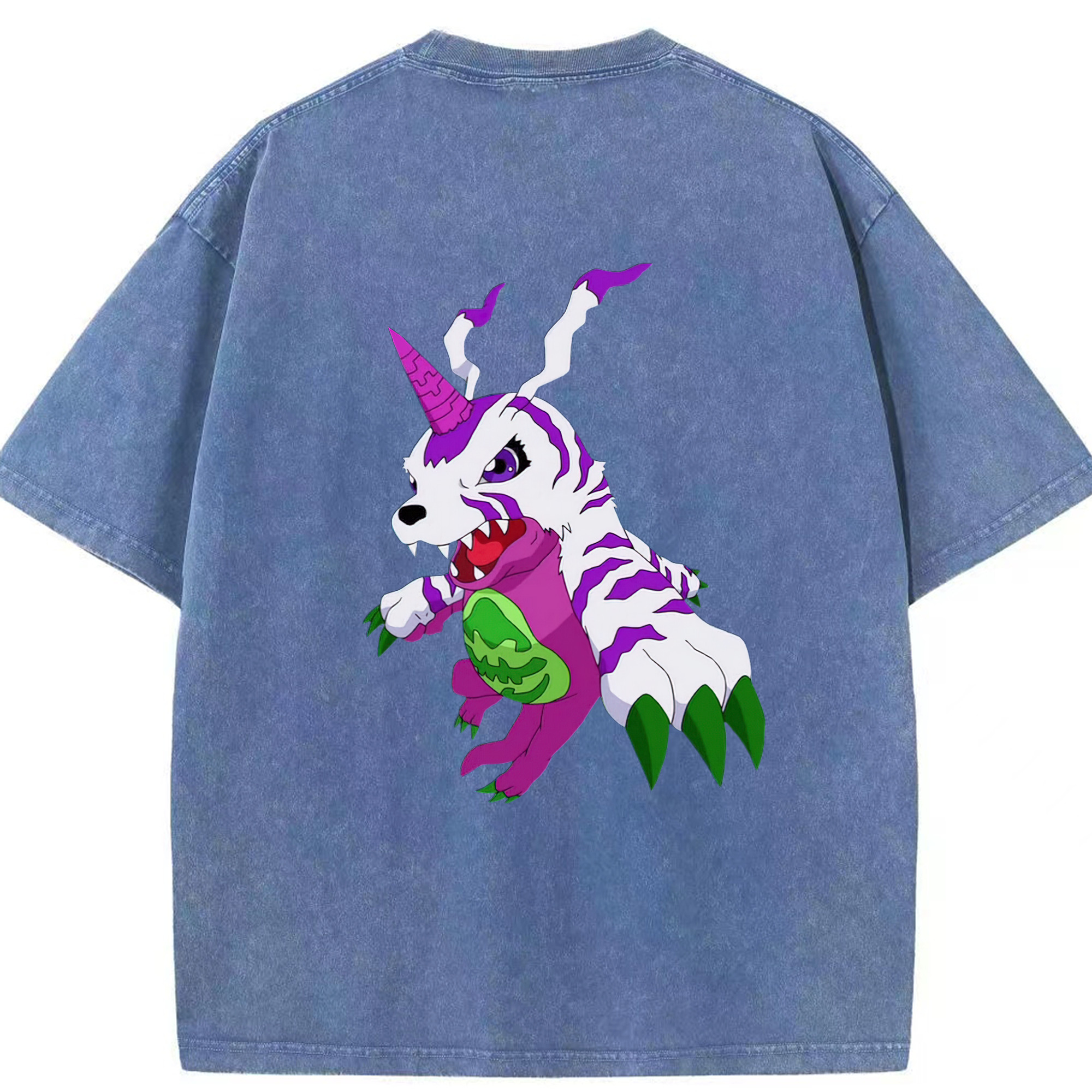 （画像用） Digimon デジタルモンスター/デジモン 綿100% ヴィンテージ風 半袖Tシャツ（背面プリント）