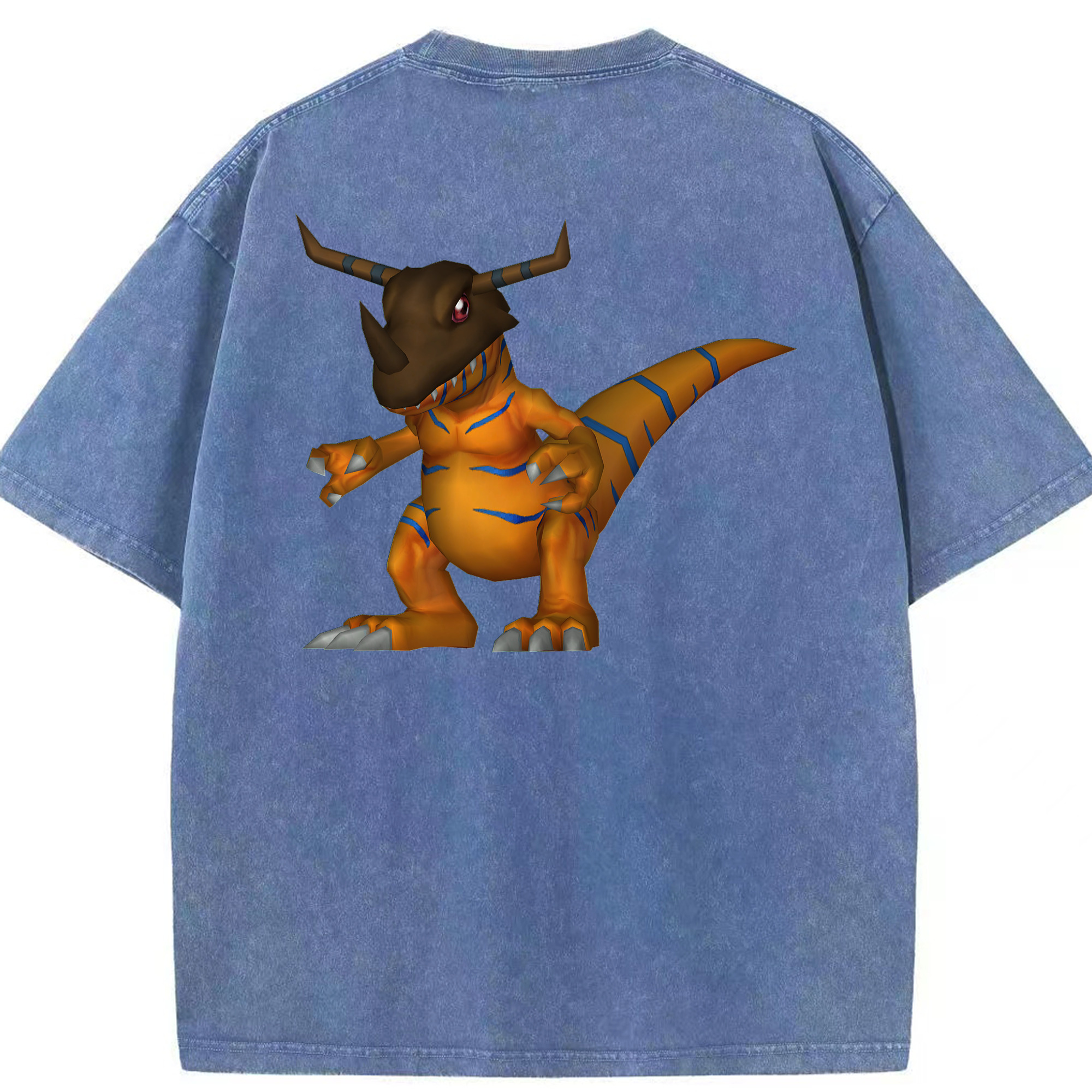 （画像用） Digimon デジタルモンスター/デジモン 綿100% ヴィンテージ風 半袖Tシャツ（背面プリント）