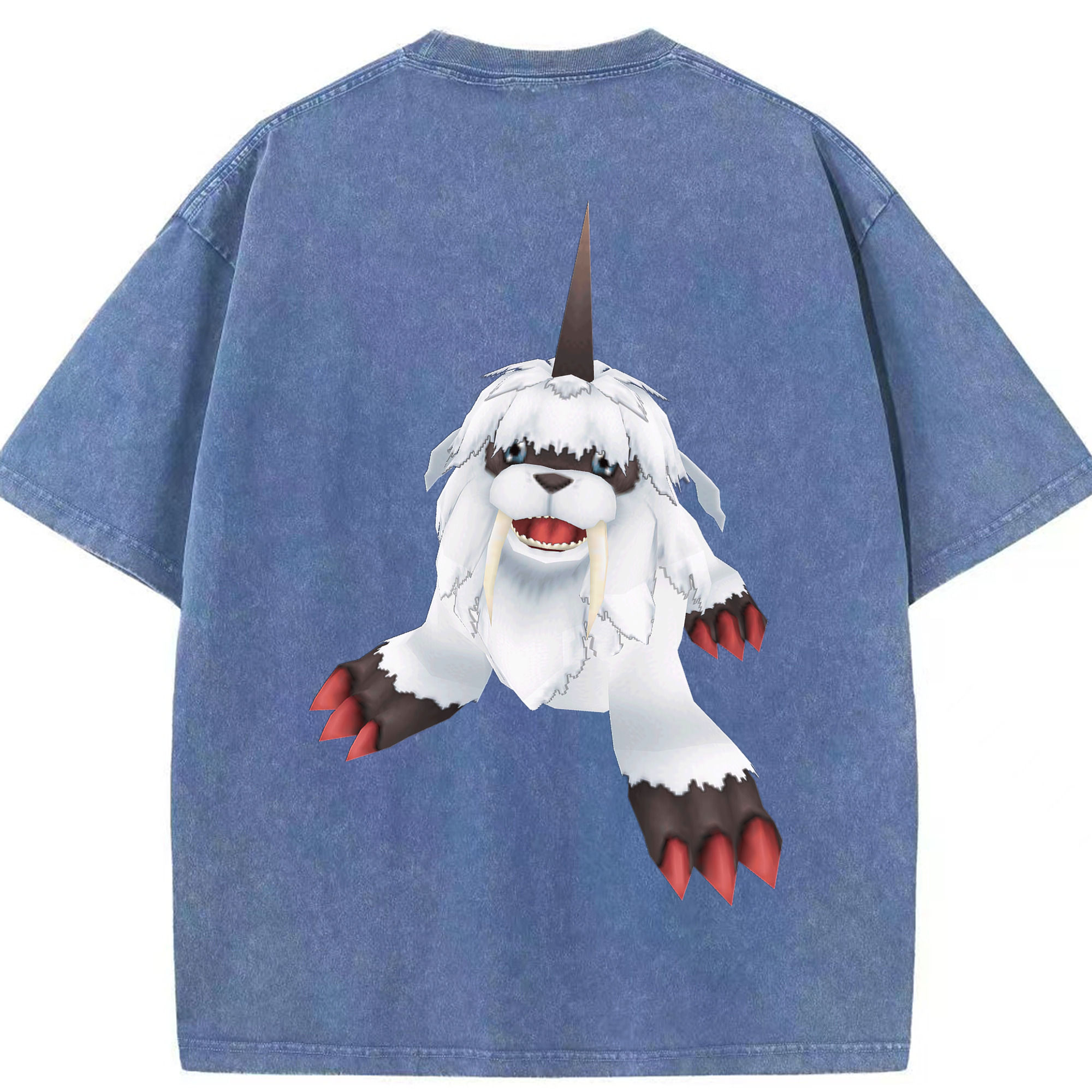（画像用） Digimon デジタルモンスター/デジモン 綿100% ヴィンテージ風 半袖Tシャツ（背面プリント）