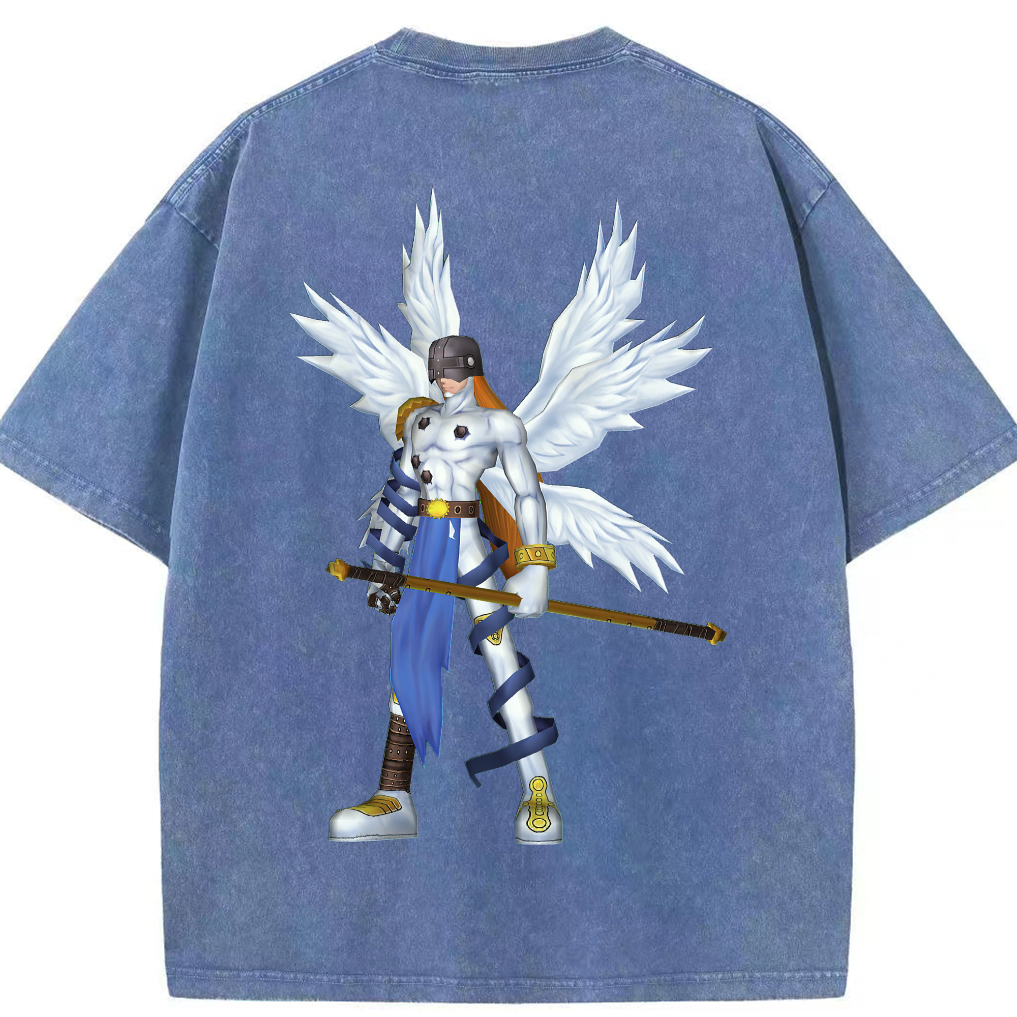 （画像用） Digimon デジタルモンスター/デジモン 綿100% ヴィンテージ風 半袖Tシャツ（背面プリント）