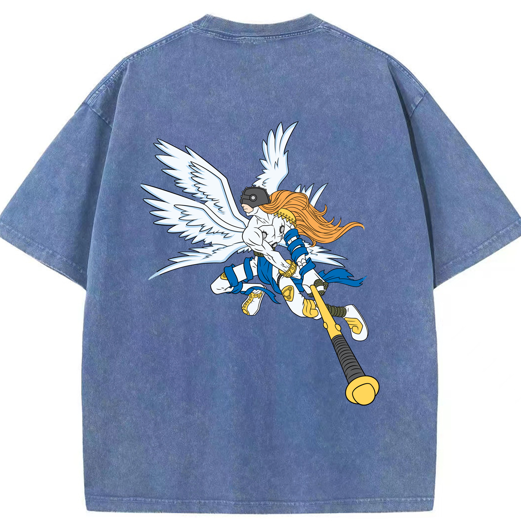 （画像用） Digimon デジタルモンスター/デジモン 綿100% ヴィンテージ風 半袖Tシャツ（背面プリント）