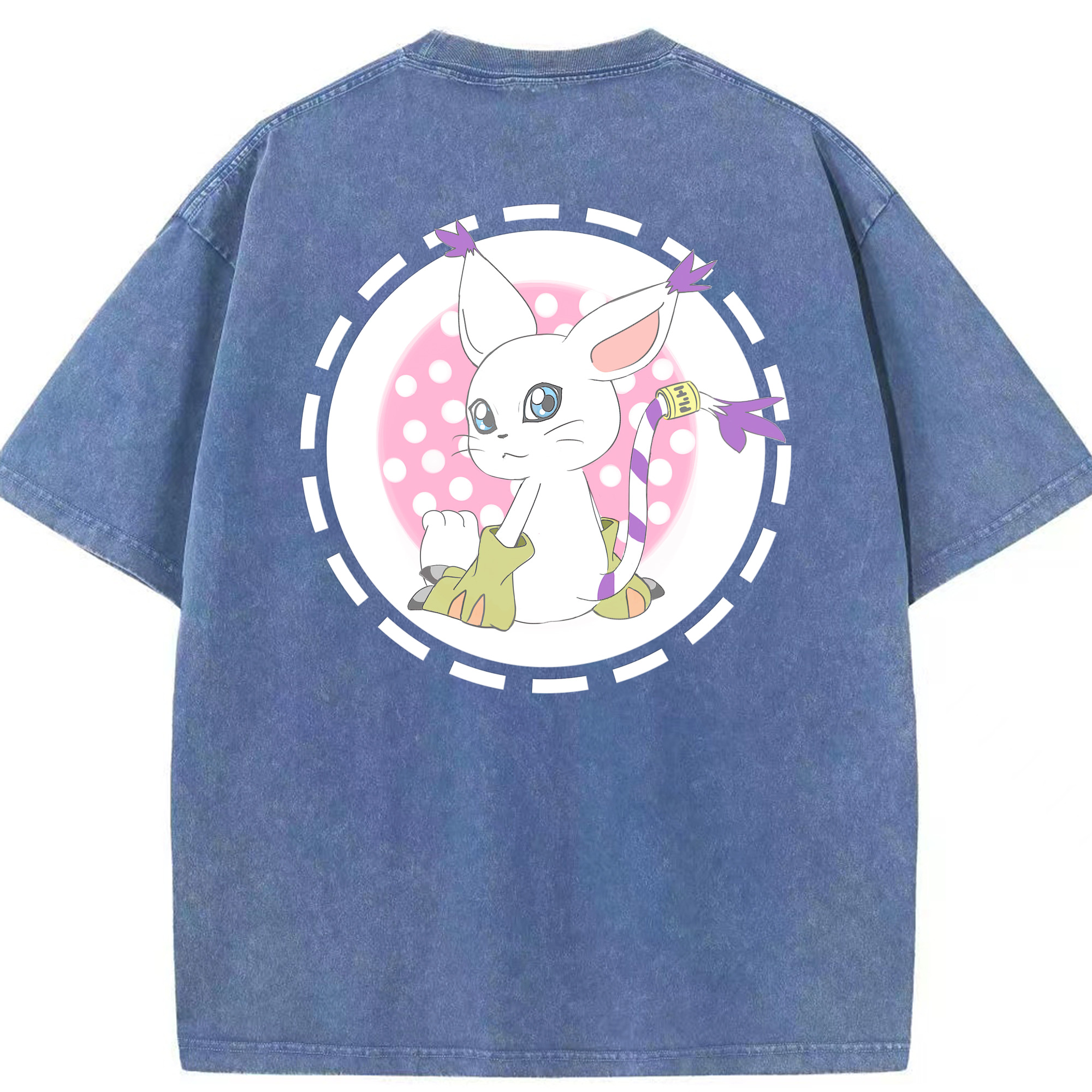 （画像用） Digimon デジタルモンスター/デジモン 綿100% ヴィンテージ風 半袖Tシャツ（背面プリント）