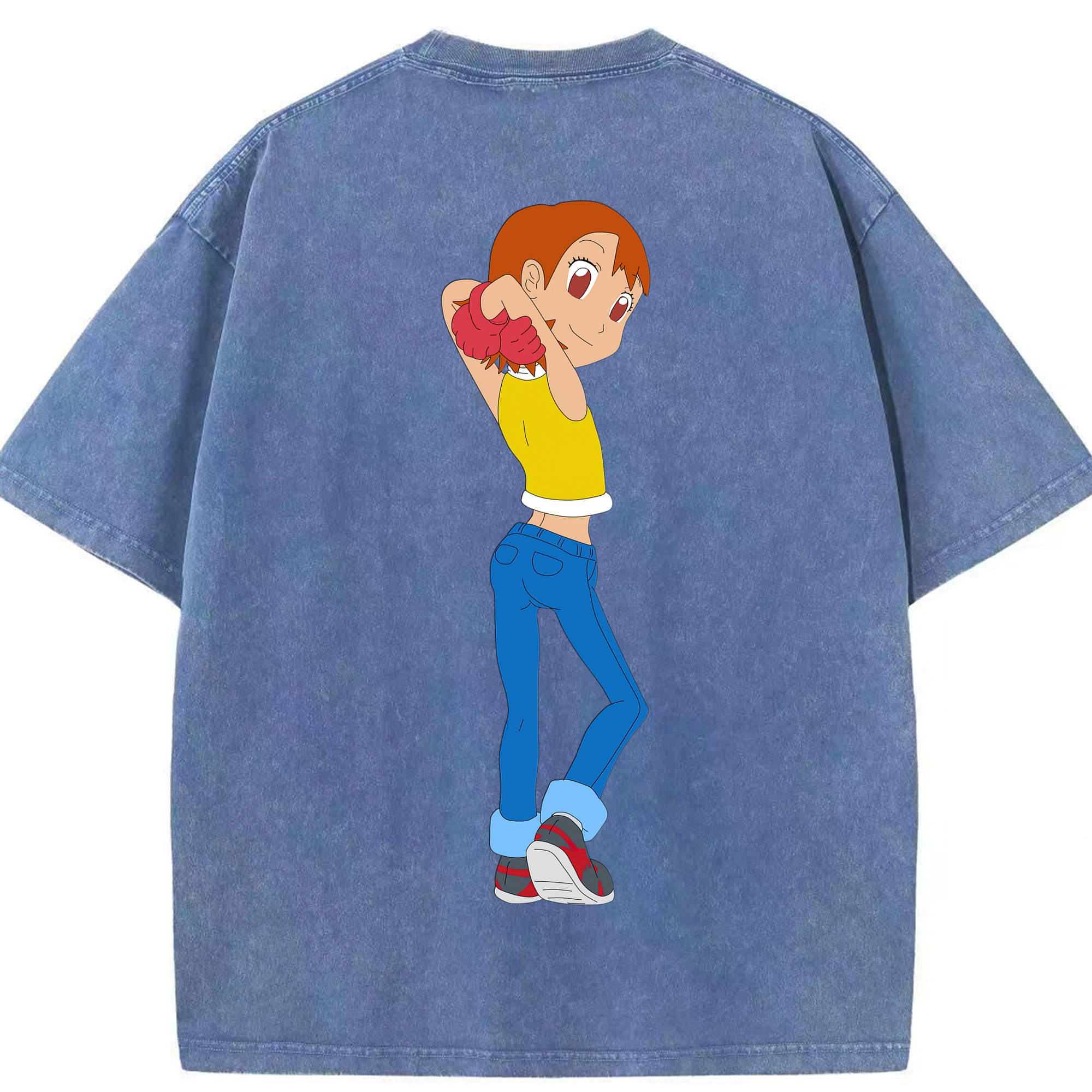 （画像用） Digimon デジタルモンスター/デジモン 綿100% ヴィンテージ風 半袖Tシャツ（背面プリント）