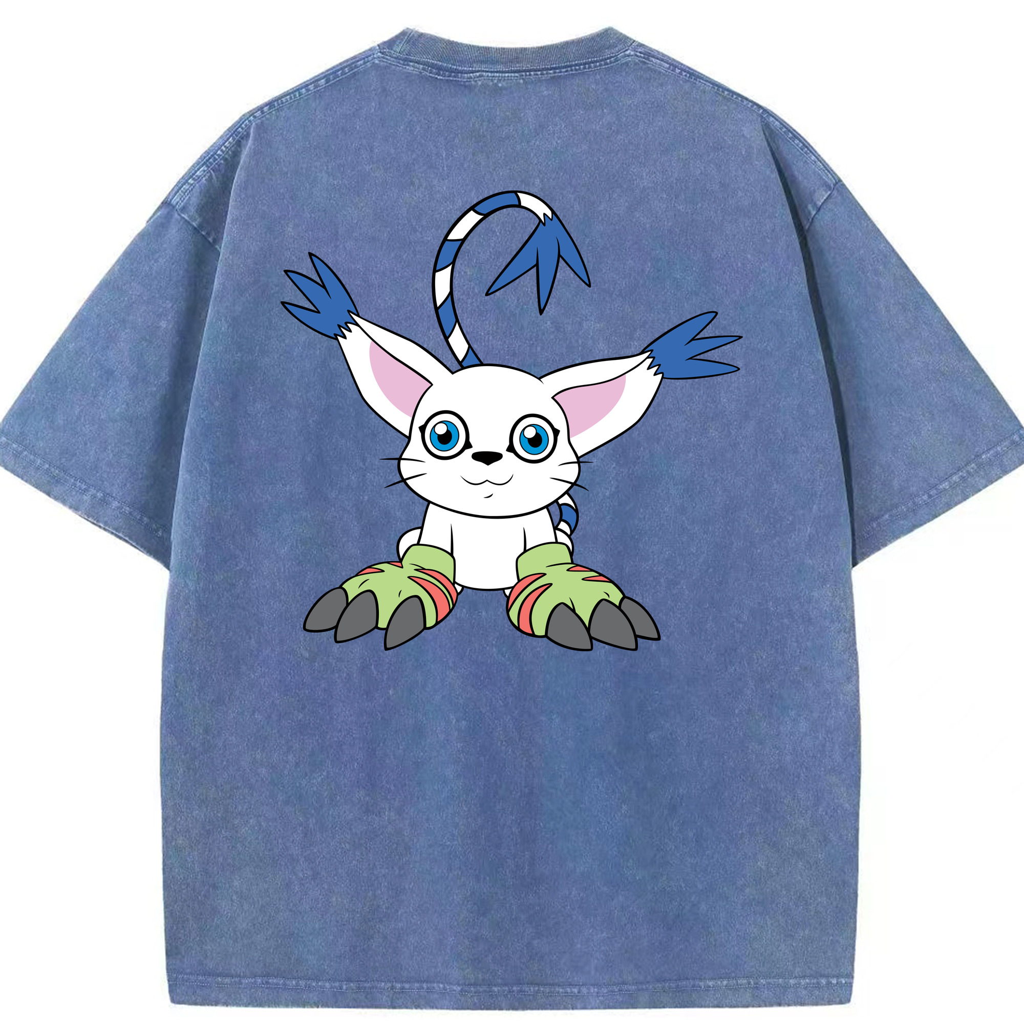 （画像用） Digimon デジタルモンスター/デジモン 綿100% ヴィンテージ風 半袖Tシャツ（背面プリント）