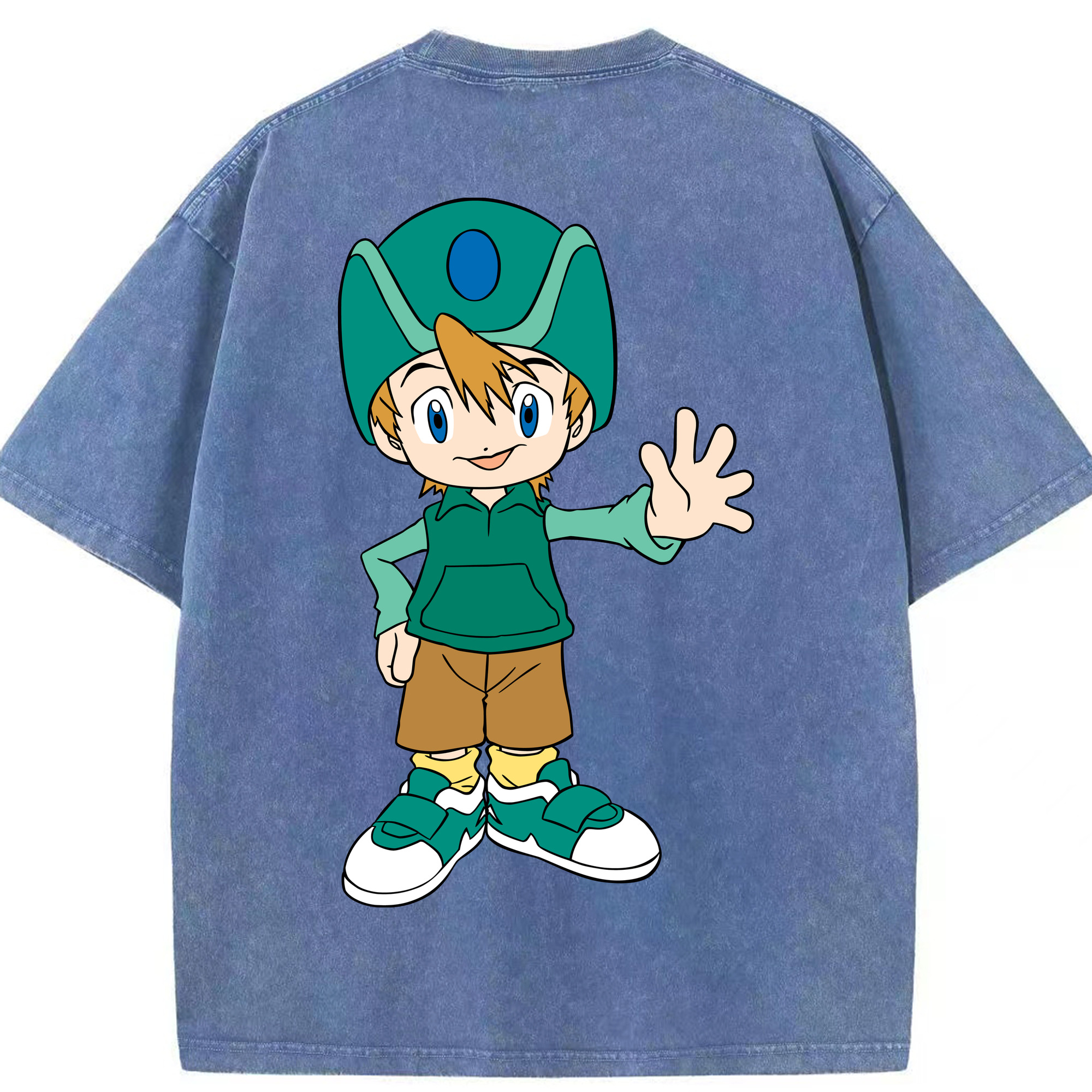（画像用） Digimon デジタルモンスター/デジモン 綿100% ヴィンテージ風 半袖Tシャツ（背面プリント）