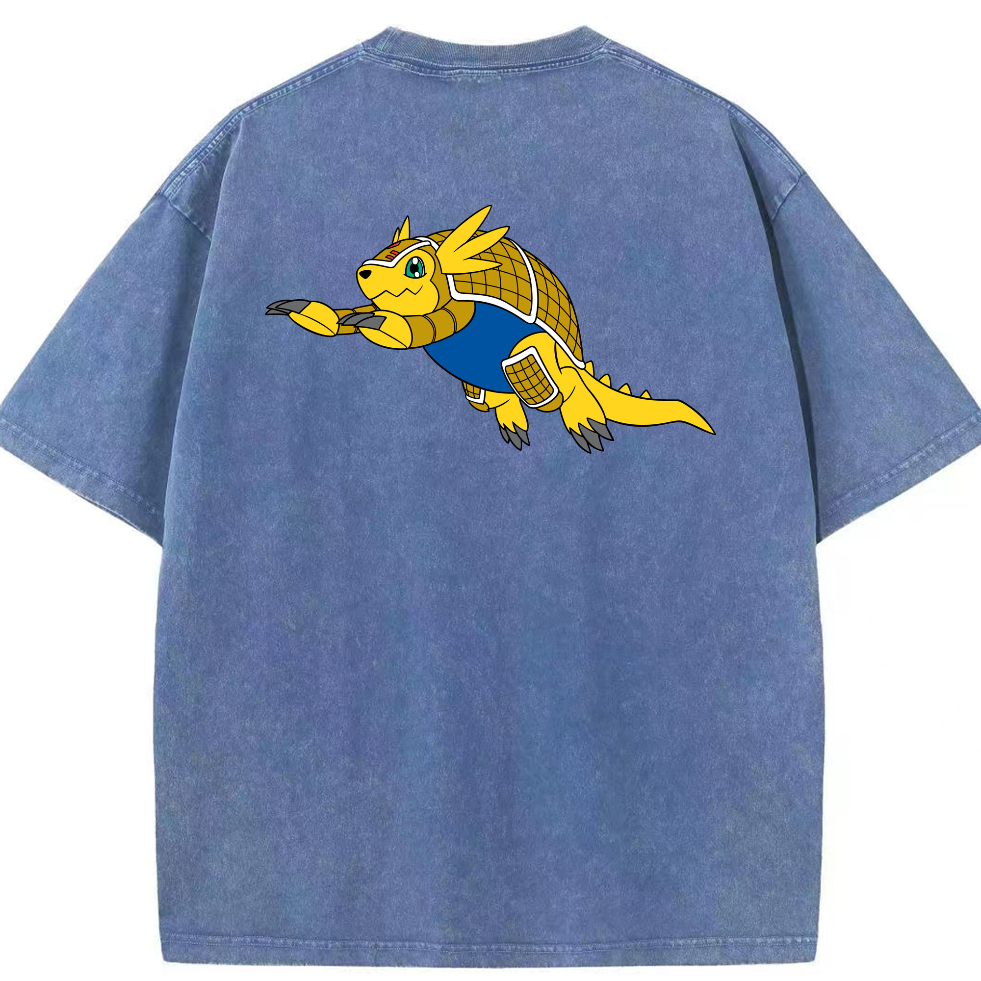 （画像用） Digimon デジタルモンスター/デジモン 綿100% ヴィンテージ風 半袖Tシャツ（背面プリント）