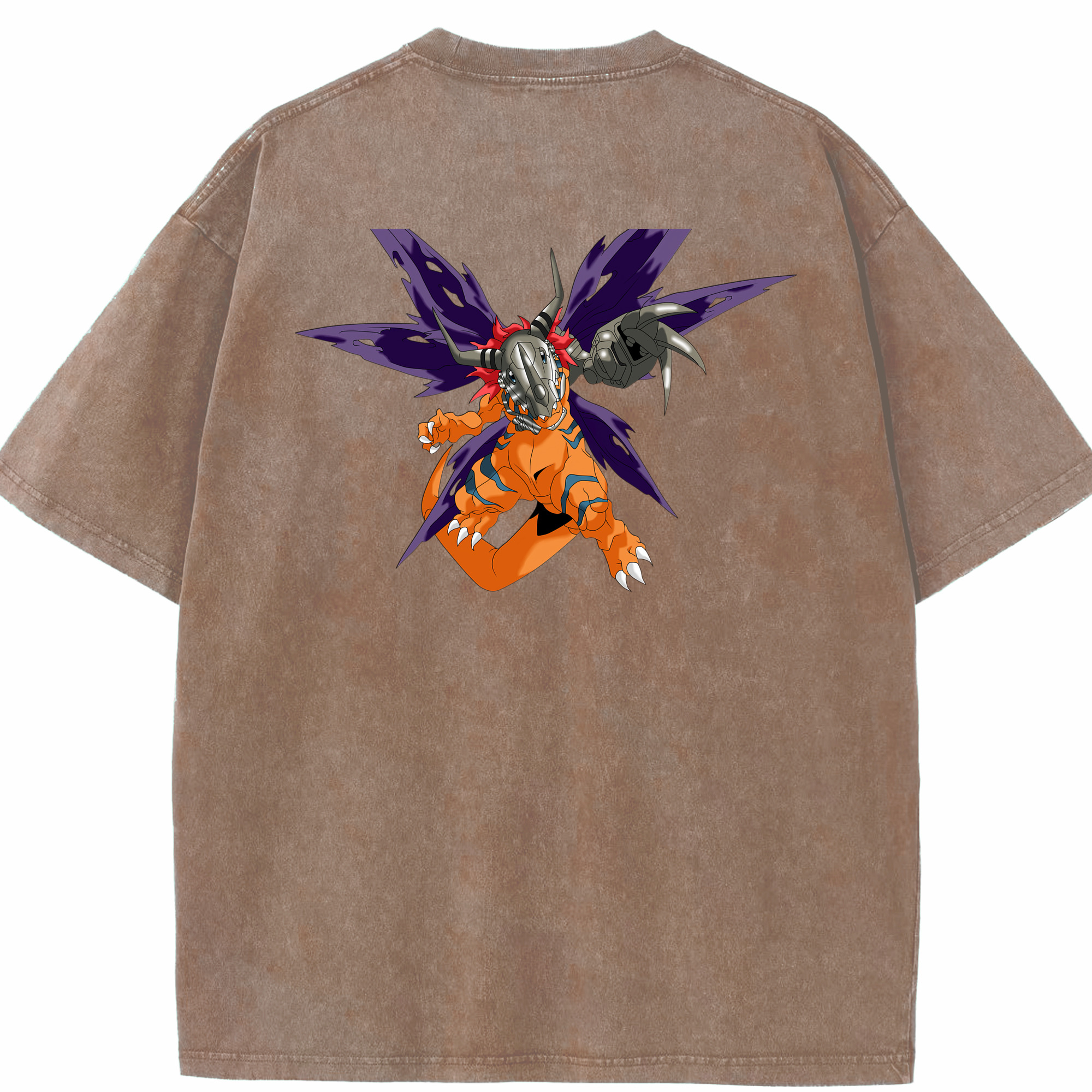 （画像用） Digimon デジタルモンスター/デジモン 綿100% ヴィンテージ風 半袖Tシャツ（背面プリント）