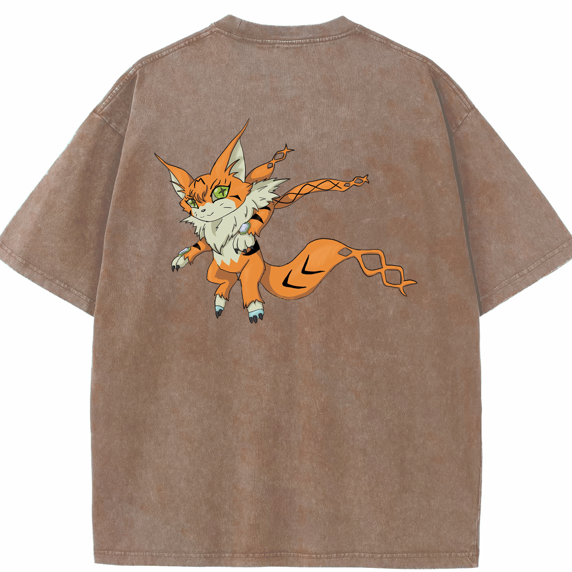 （画像用） Digimon デジタルモンスター/デジモン 綿100% ヴィンテージ風 半袖Tシャツ（背面プリント）