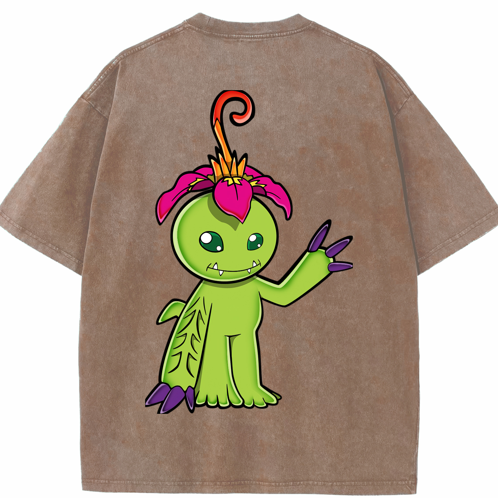（画像用） Digimon デジタルモンスター/デジモン 綿100% ヴィンテージ風 半袖Tシャツ（背面プリント）