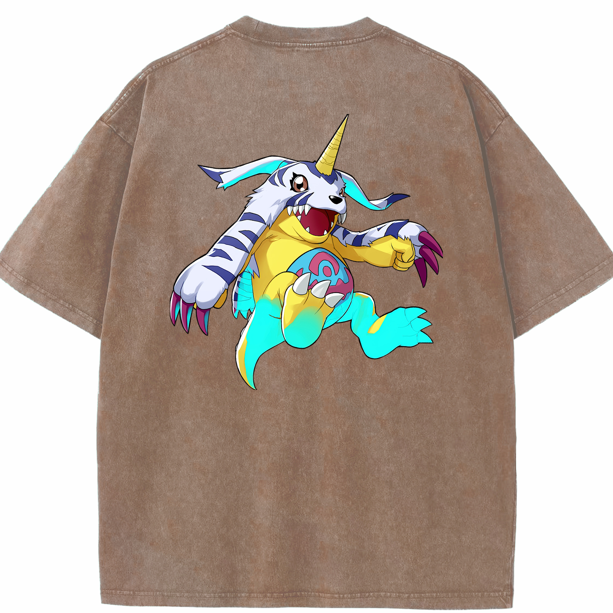 （画像用） Digimon デジタルモンスター/デジモン 綿100% ヴィンテージ風 半袖Tシャツ（背面プリント）