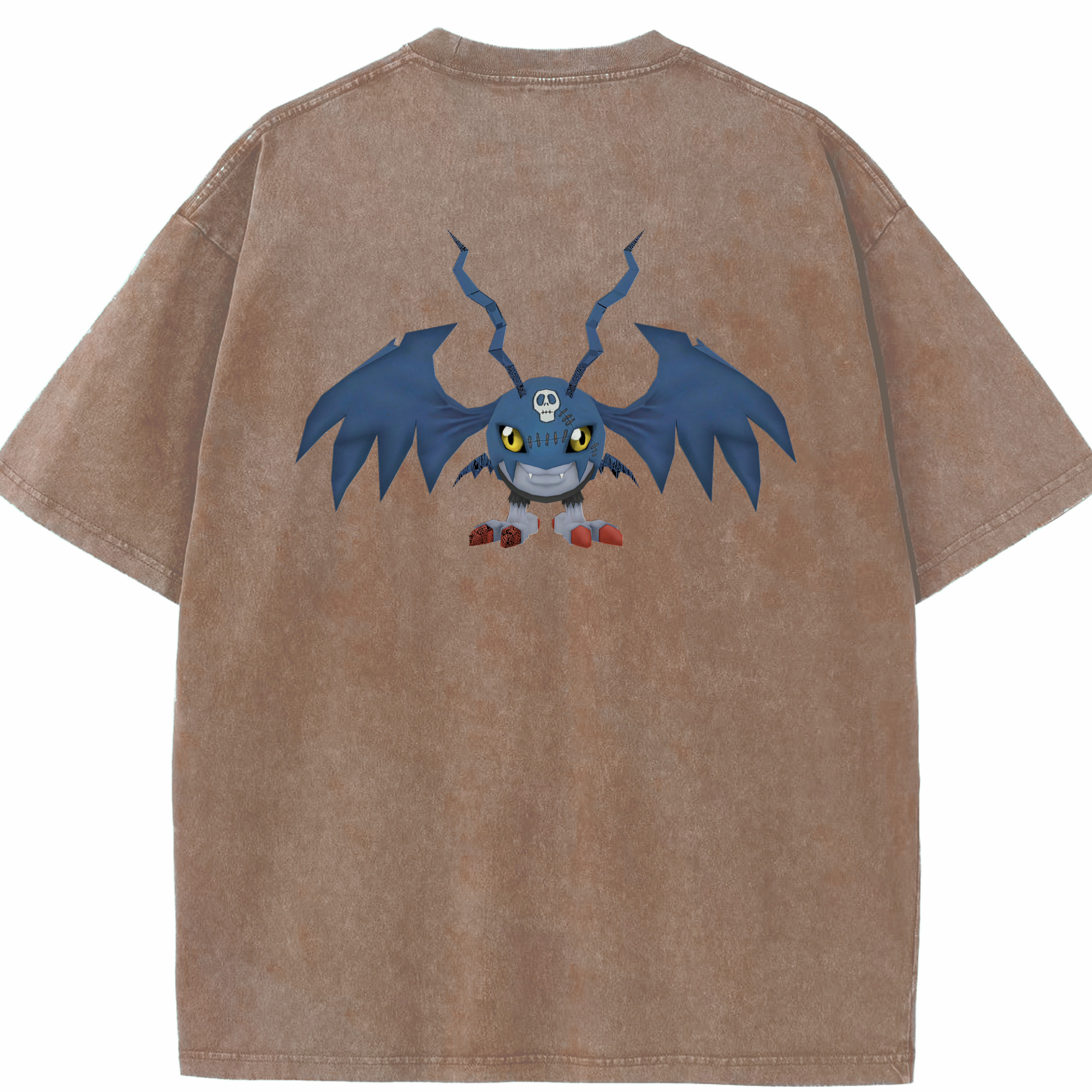 （画像用） Digimon デジタルモンスター/デジモン 綿100% ヴィンテージ風 半袖Tシャツ（背面プリント）