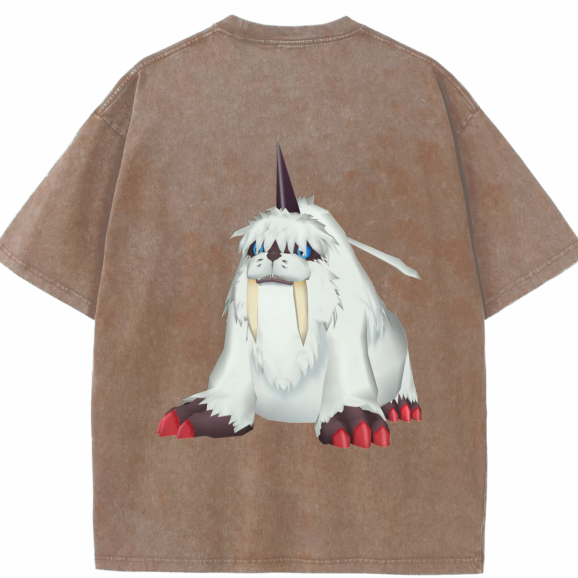 （画像用） Digimon デジタルモンスター/デジモン 綿100% ヴィンテージ風 半袖Tシャツ（背面プリント）