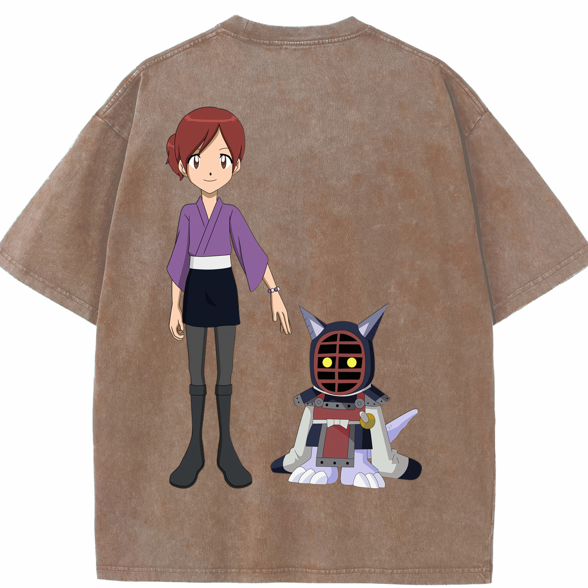 （画像用） Digimon デジタルモンスター/デジモン 綿100% ヴィンテージ風 半袖Tシャツ（背面プリント）