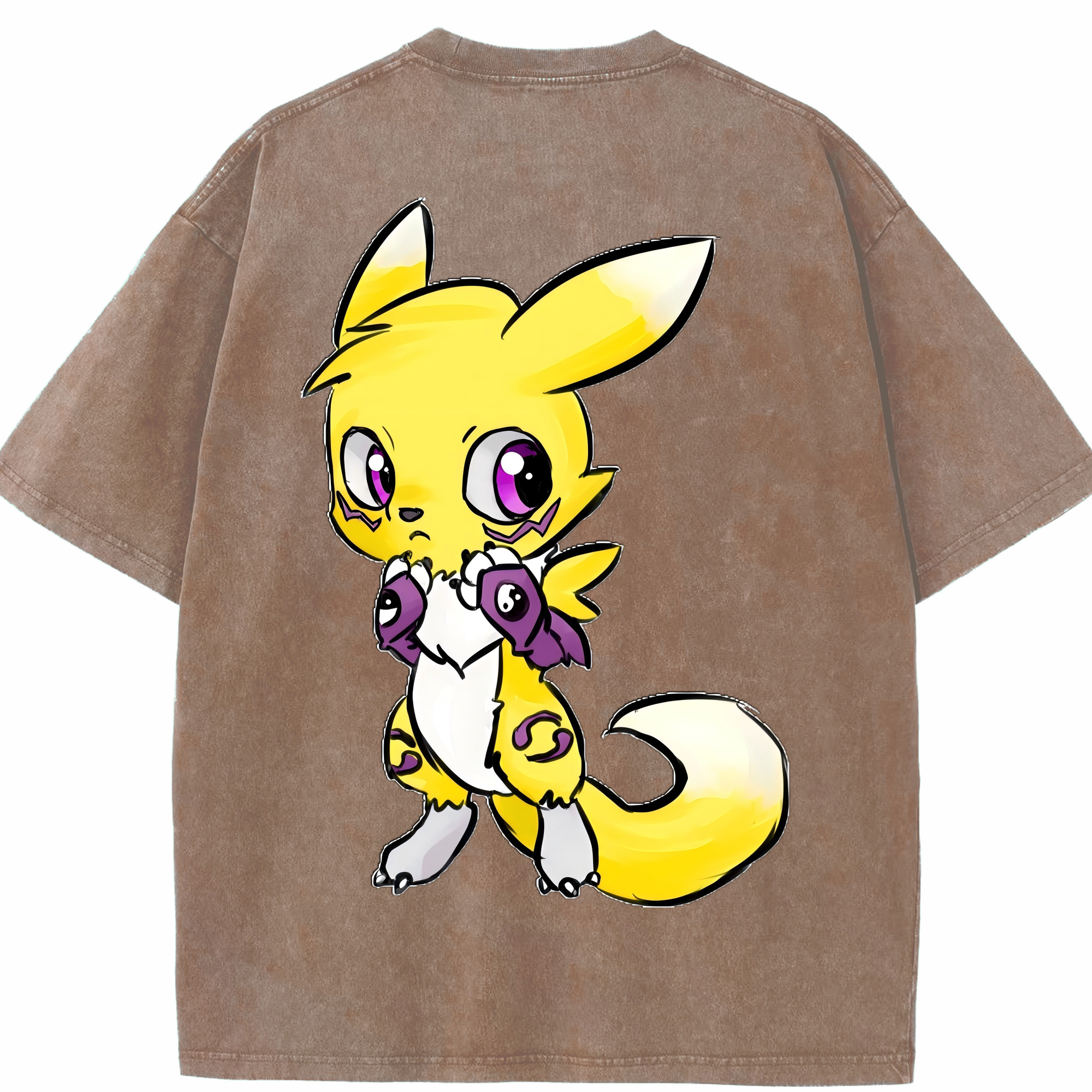 （画像用） Digimon デジタルモンスター/デジモン 綿100% ヴィンテージ風 半袖Tシャツ（背面プリント）