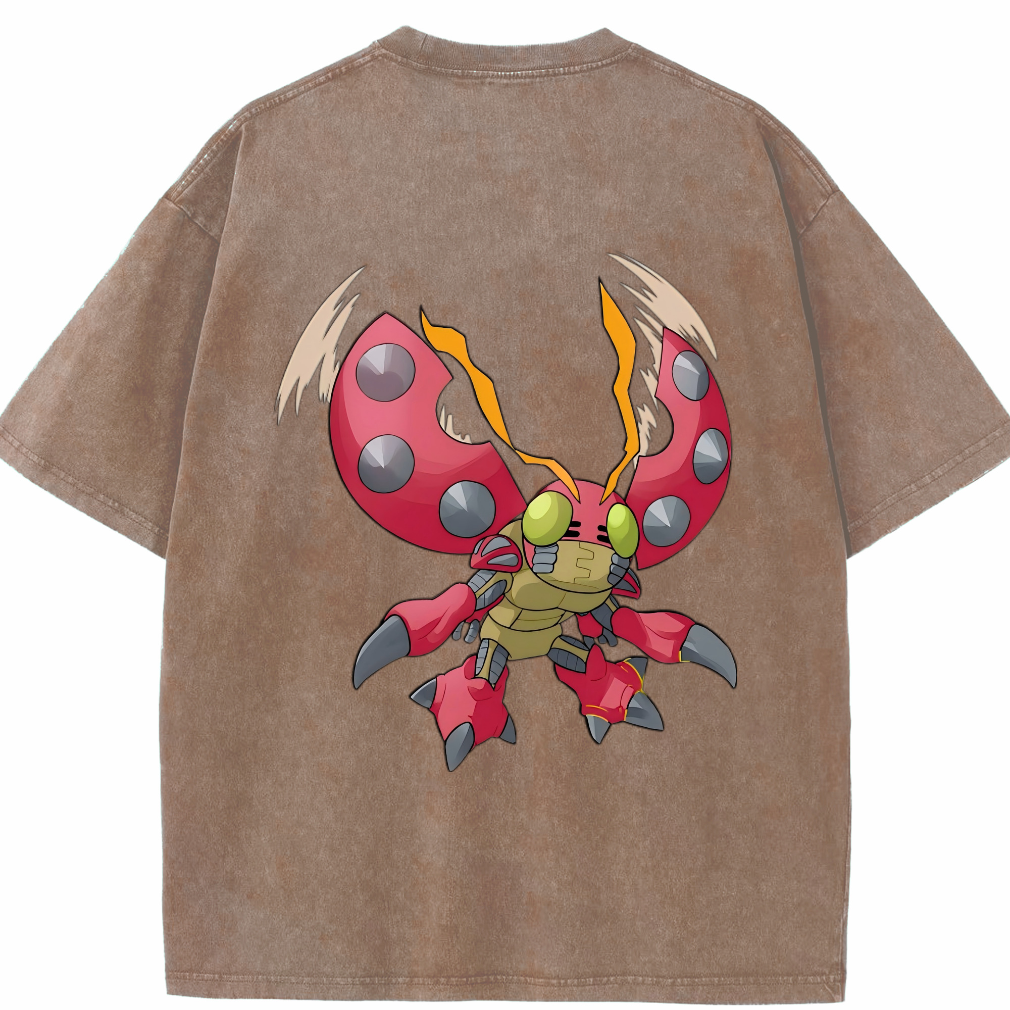 （画像用） Digimon デジタルモンスター/デジモン 綿100% ヴィンテージ風 半袖Tシャツ（背面プリント）