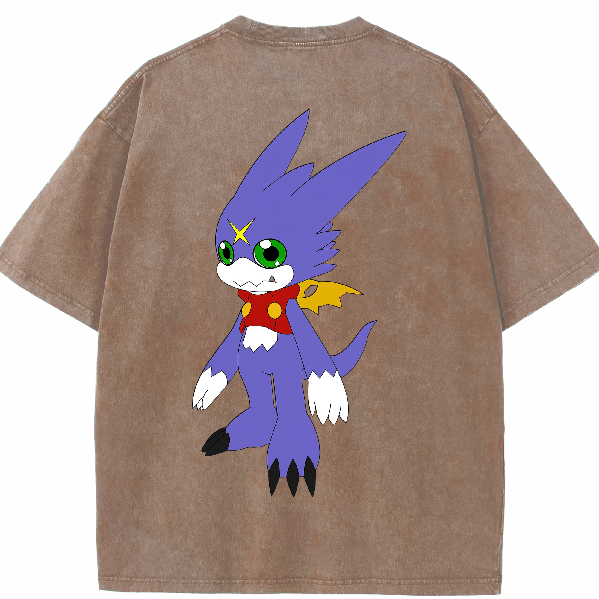 （画像用） Digimon デジタルモンスター/デジモン 綿100% ヴィンテージ風 半袖Tシャツ（背面プリント）