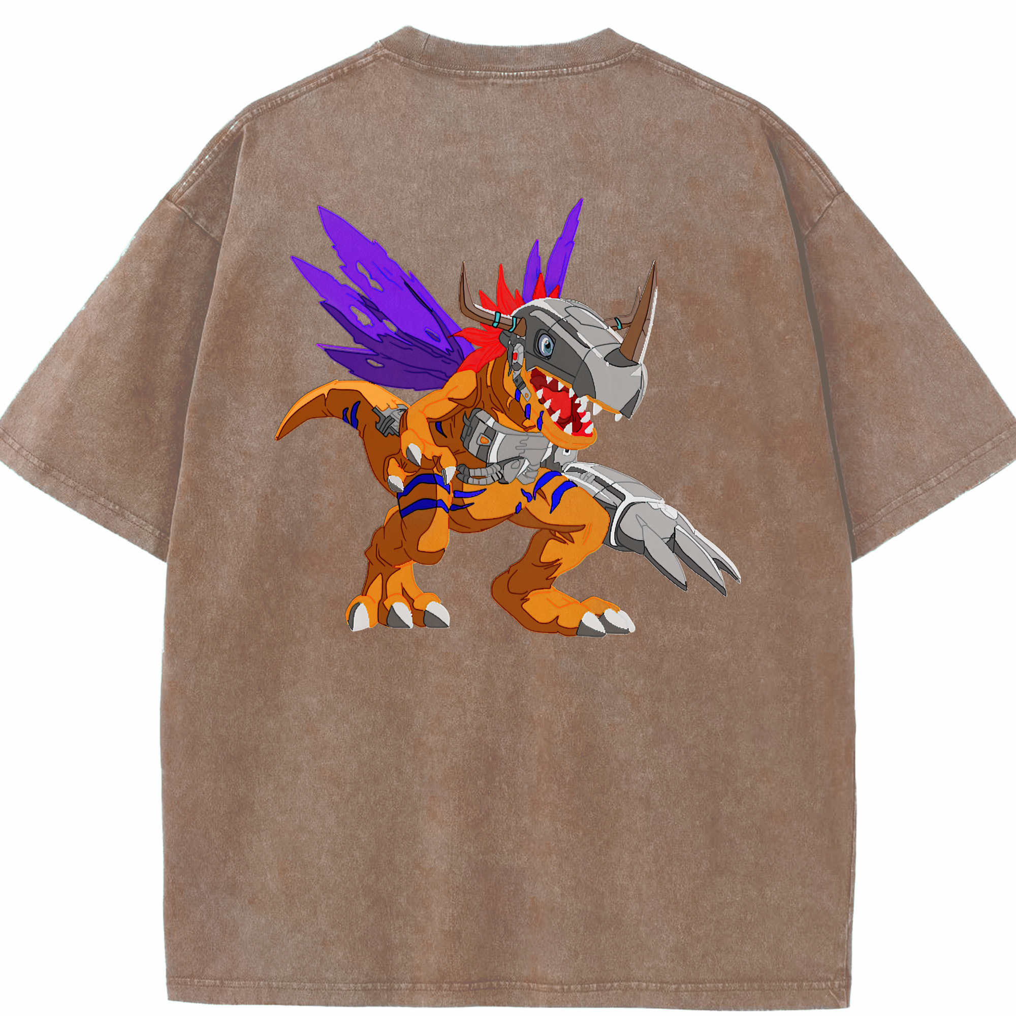 （画像用） Digimon デジタルモンスター/デジモン 綿100% ヴィンテージ風 半袖Tシャツ（背面プリント）