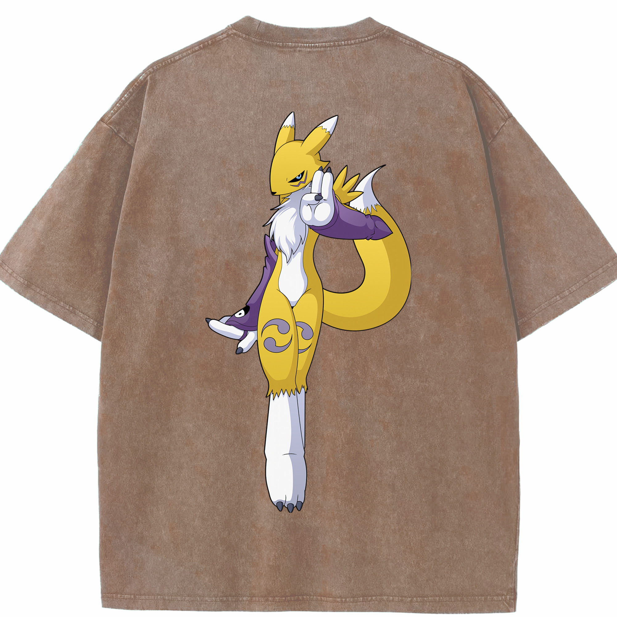 （画像用） Digimon デジタルモンスター/デジモン 綿100% ヴィンテージ風 半袖Tシャツ（背面プリント）
