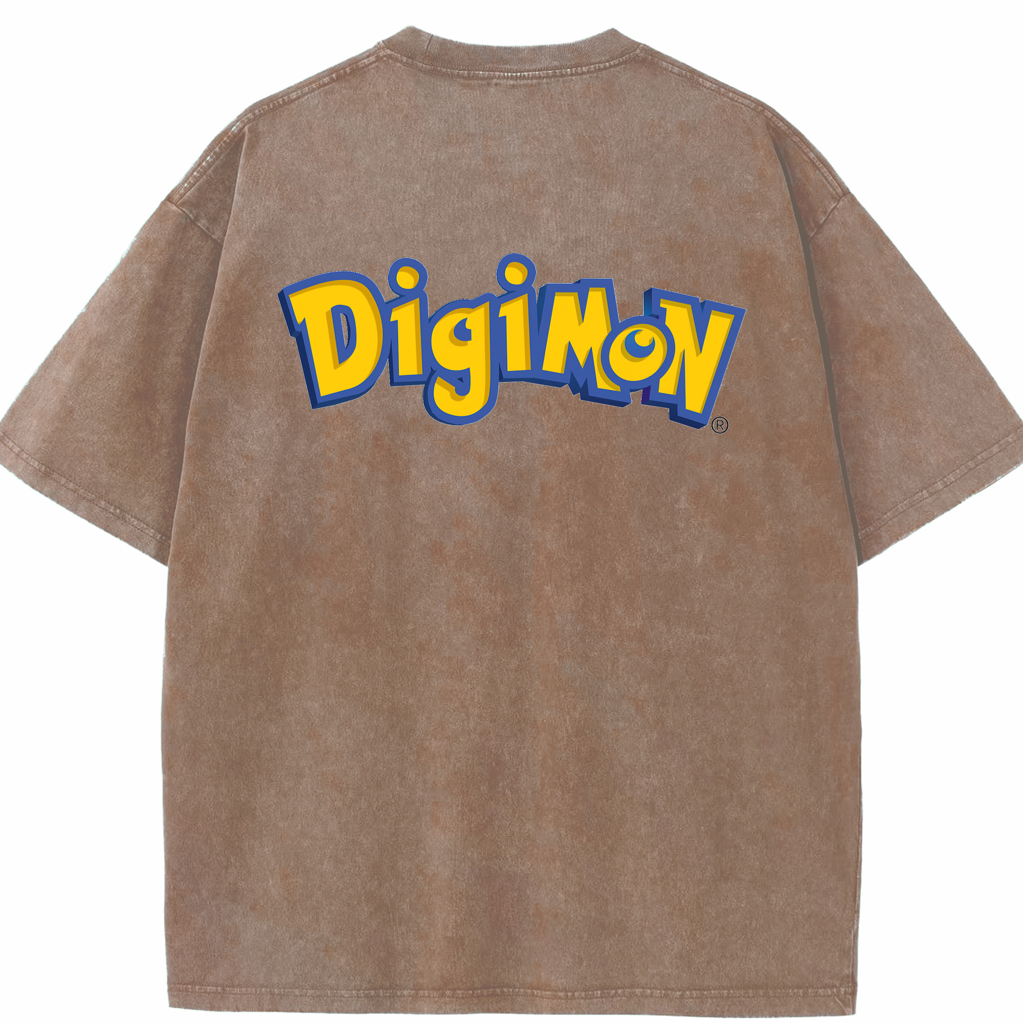 （画像用） Digimon デジタルモンスター/デジモン 綿100% ヴィンテージ風 半袖Tシャツ（背面プリント）