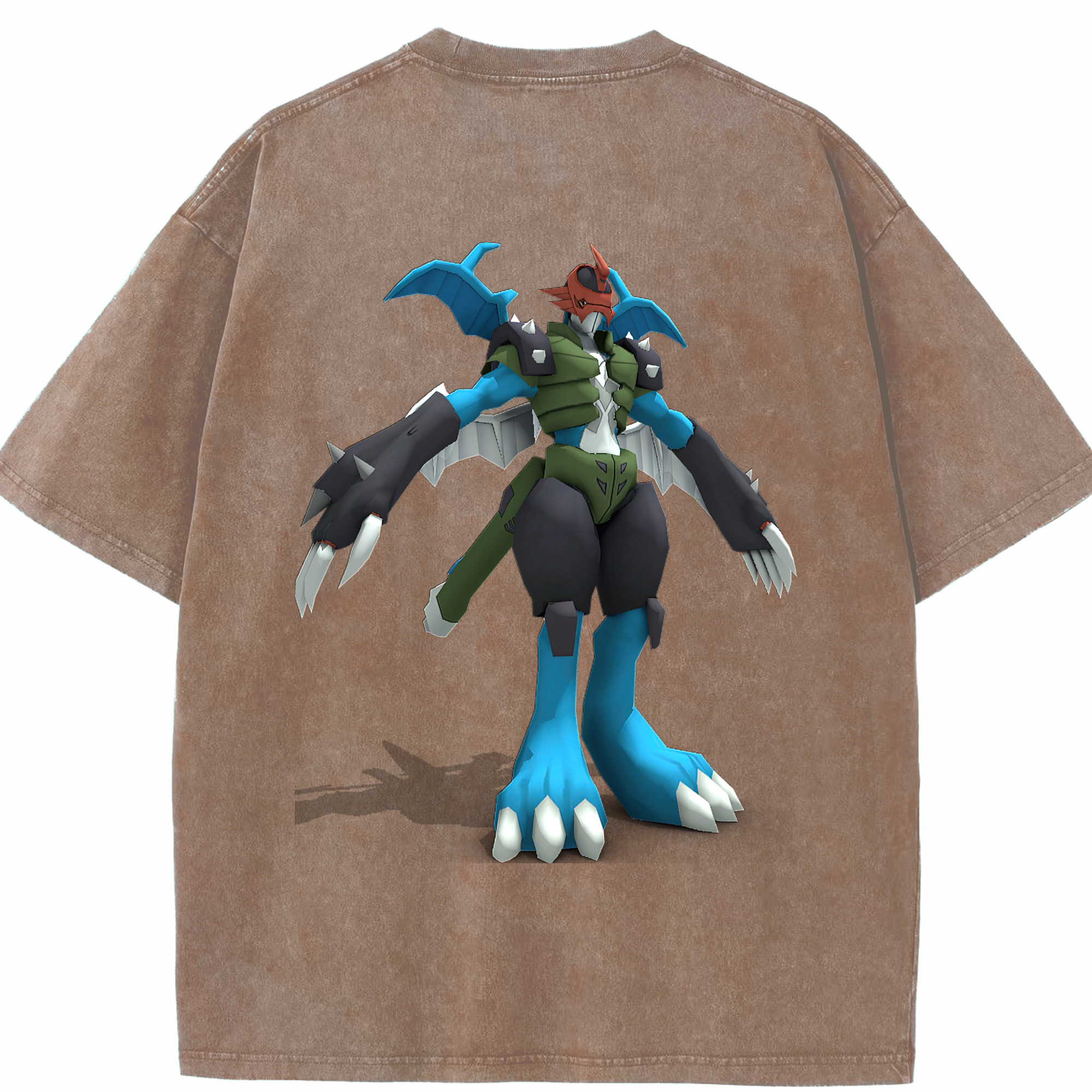 （画像用） Digimon デジタルモンスター/デジモン 綿100% ヴィンテージ風 半袖Tシャツ（背面プリント）