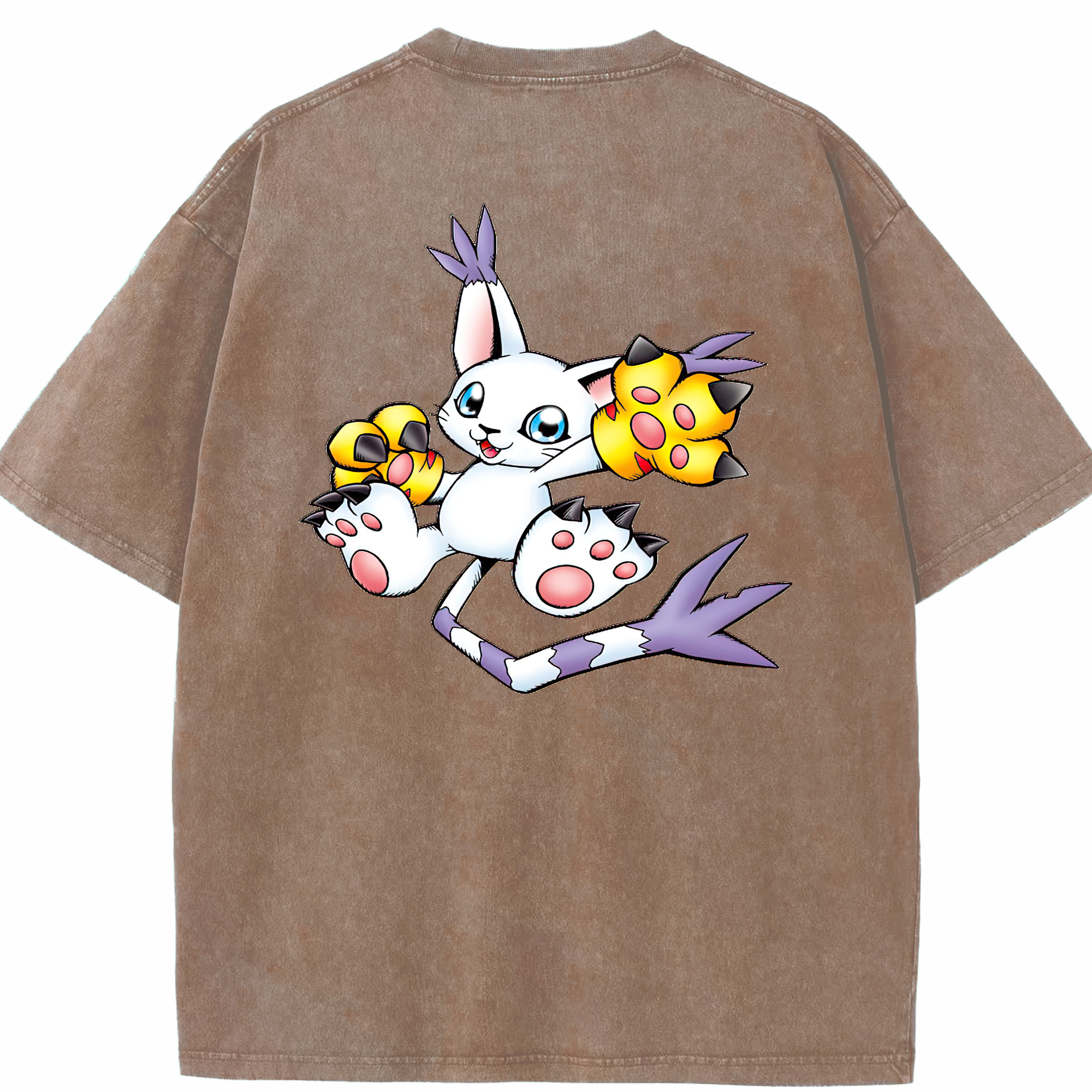 （画像用） Digimon デジタルモンスター/デジモン 綿100% ヴィンテージ風 半袖Tシャツ（背面プリント）