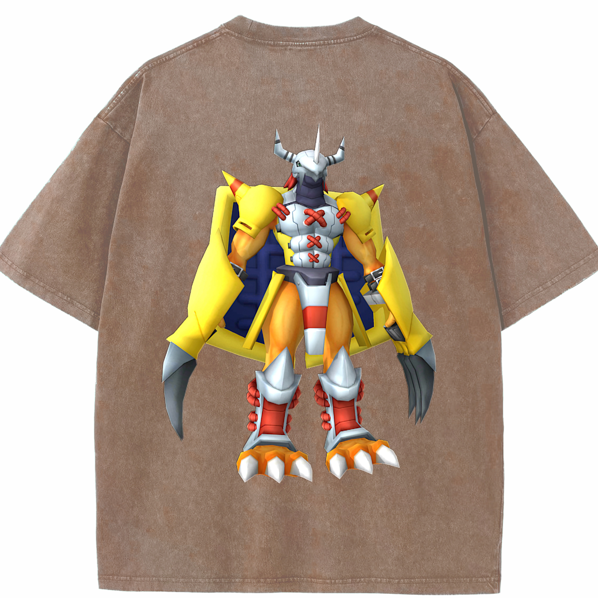 （画像用） Digimon デジタルモンスター/デジモン 綿100% ヴィンテージ風 半袖Tシャツ（背面プリント）