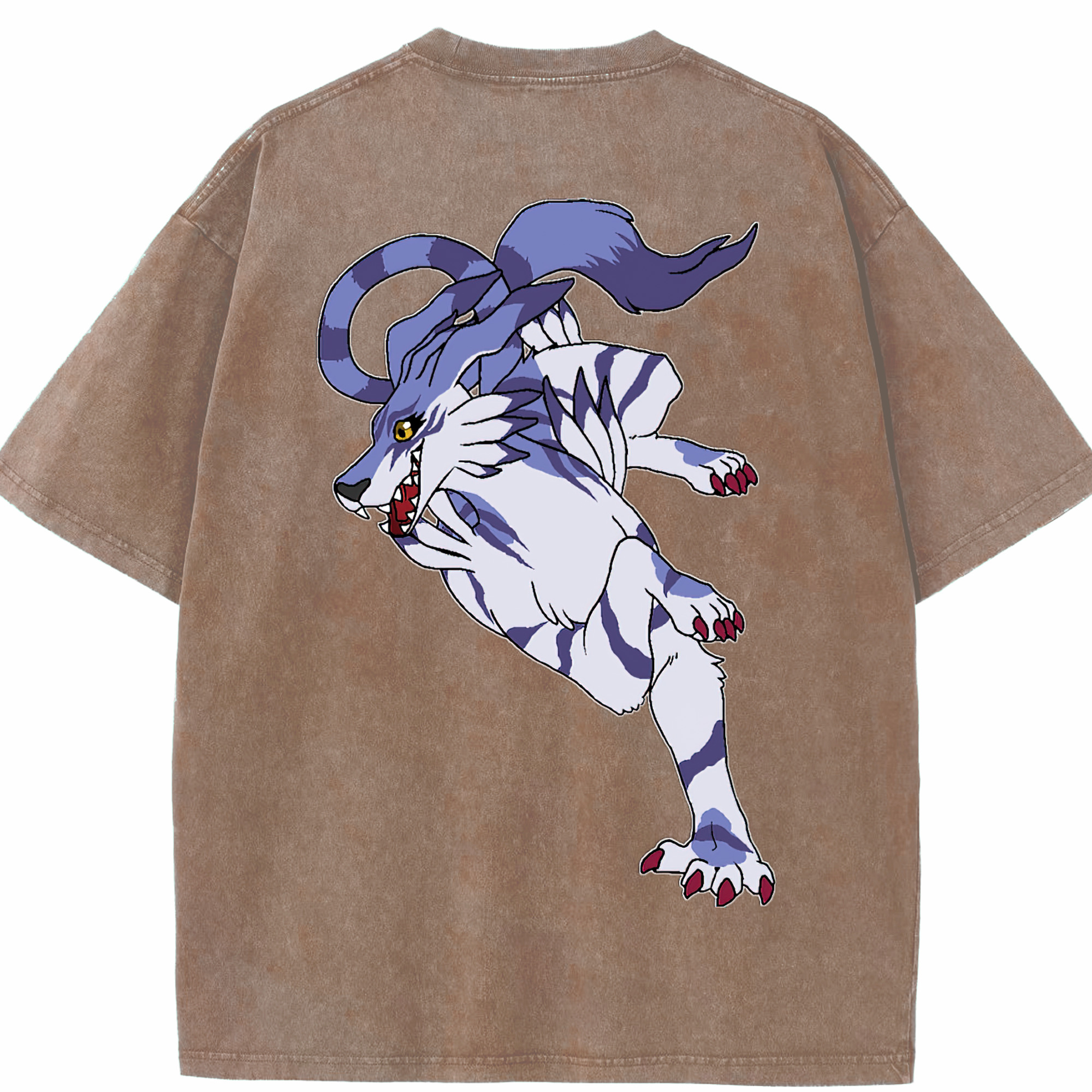（画像用） Digimon デジタルモンスター/デジモン 綿100% ヴィンテージ風 半袖Tシャツ（背面プリント）