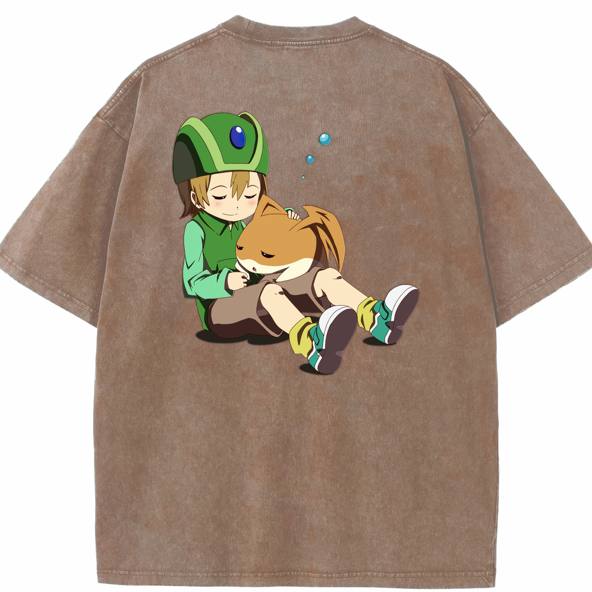 （画像用） Digimon デジタルモンスター/デジモン 綿100% ヴィンテージ風 半袖Tシャツ（背面プリント）