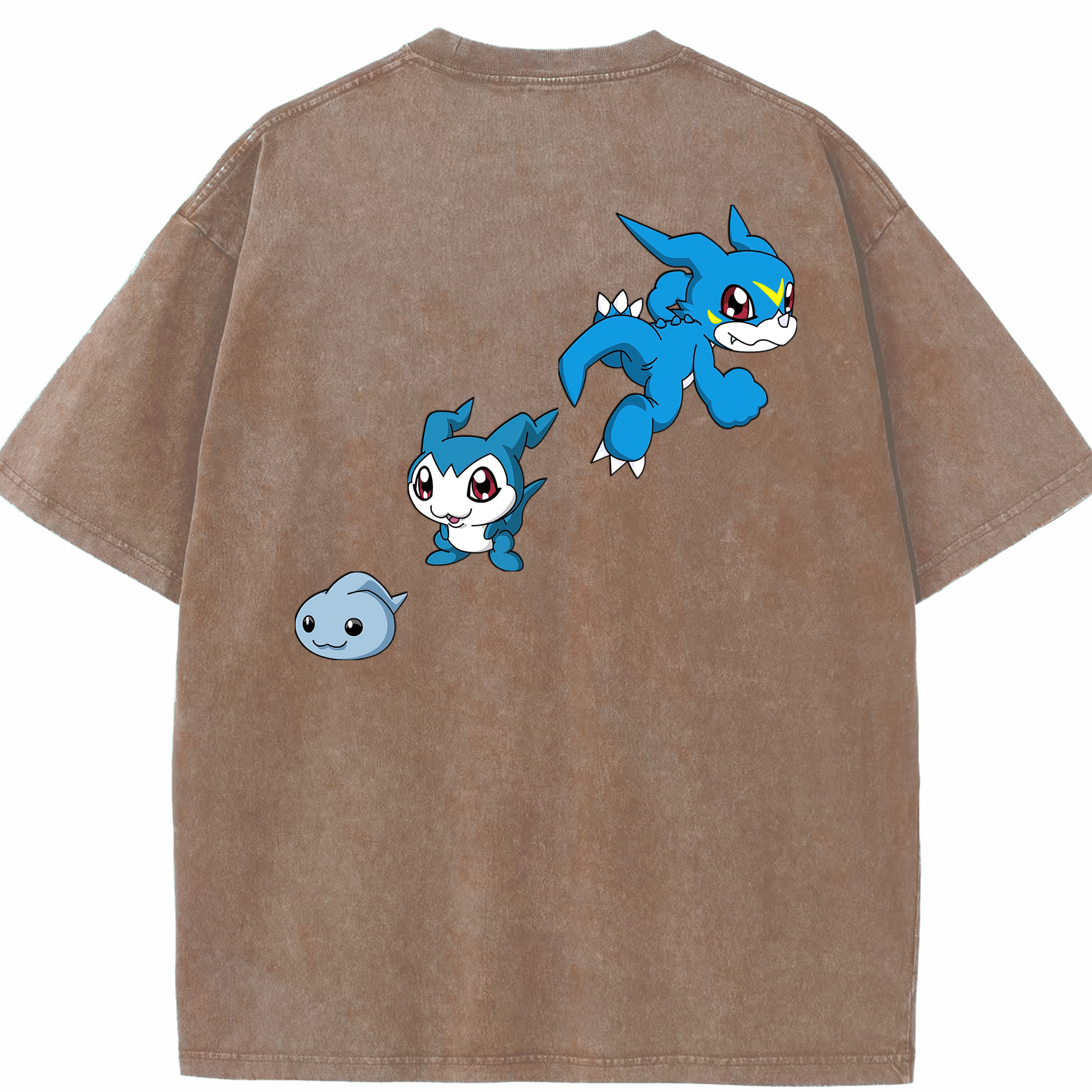 （画像用） Digimon デジタルモンスター/デジモン 綿100% ヴィンテージ風 半袖Tシャツ（背面プリント）