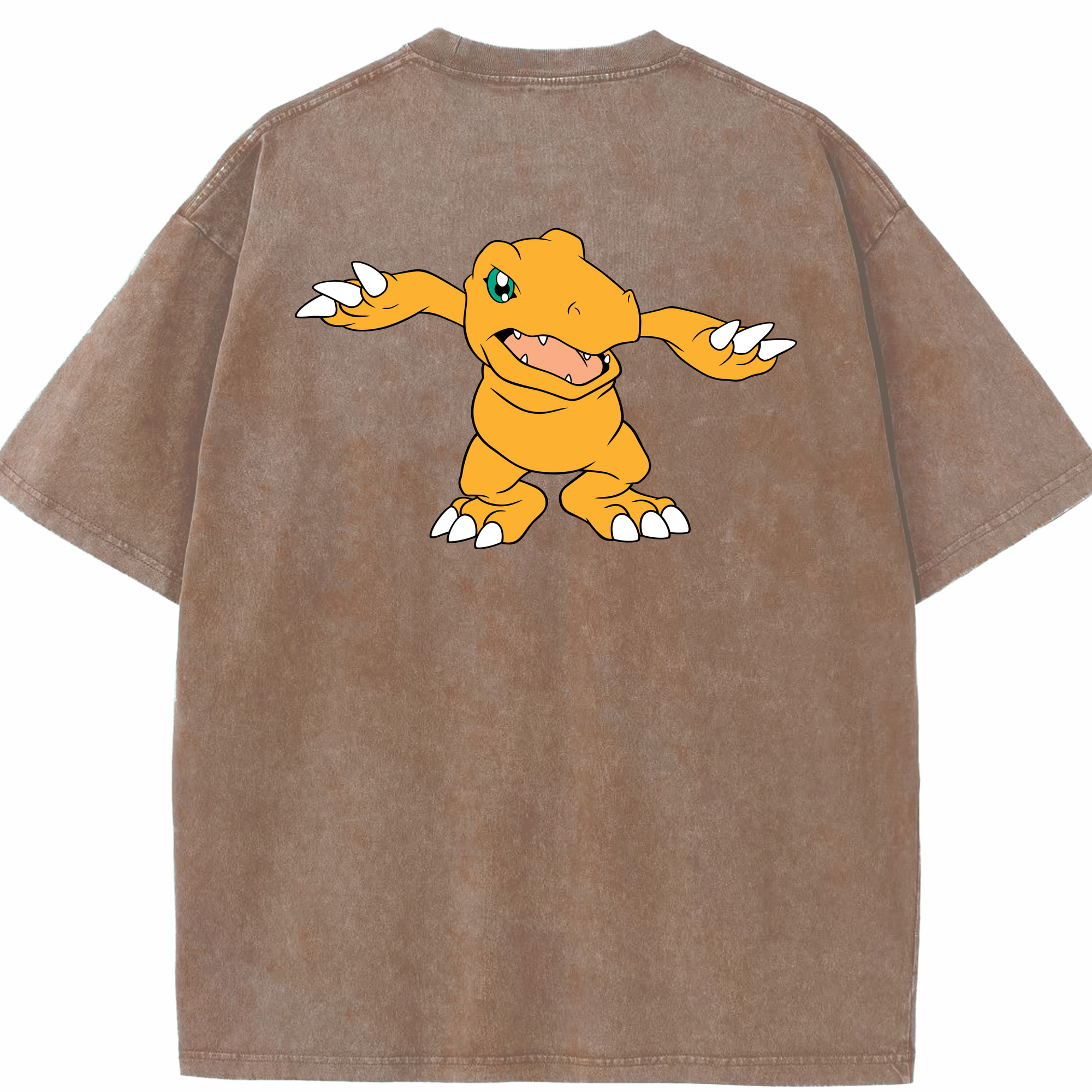 （画像用） Digimon デジタルモンスター/デジモン 綿100% ヴィンテージ風 半袖Tシャツ（背面プリント）