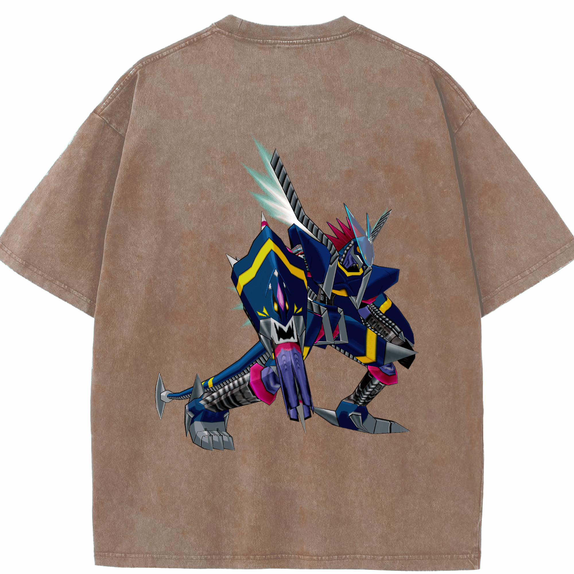 （画像用） Digimon デジタルモンスター/デジモン 綿100% ヴィンテージ風 半袖Tシャツ（背面プリント）