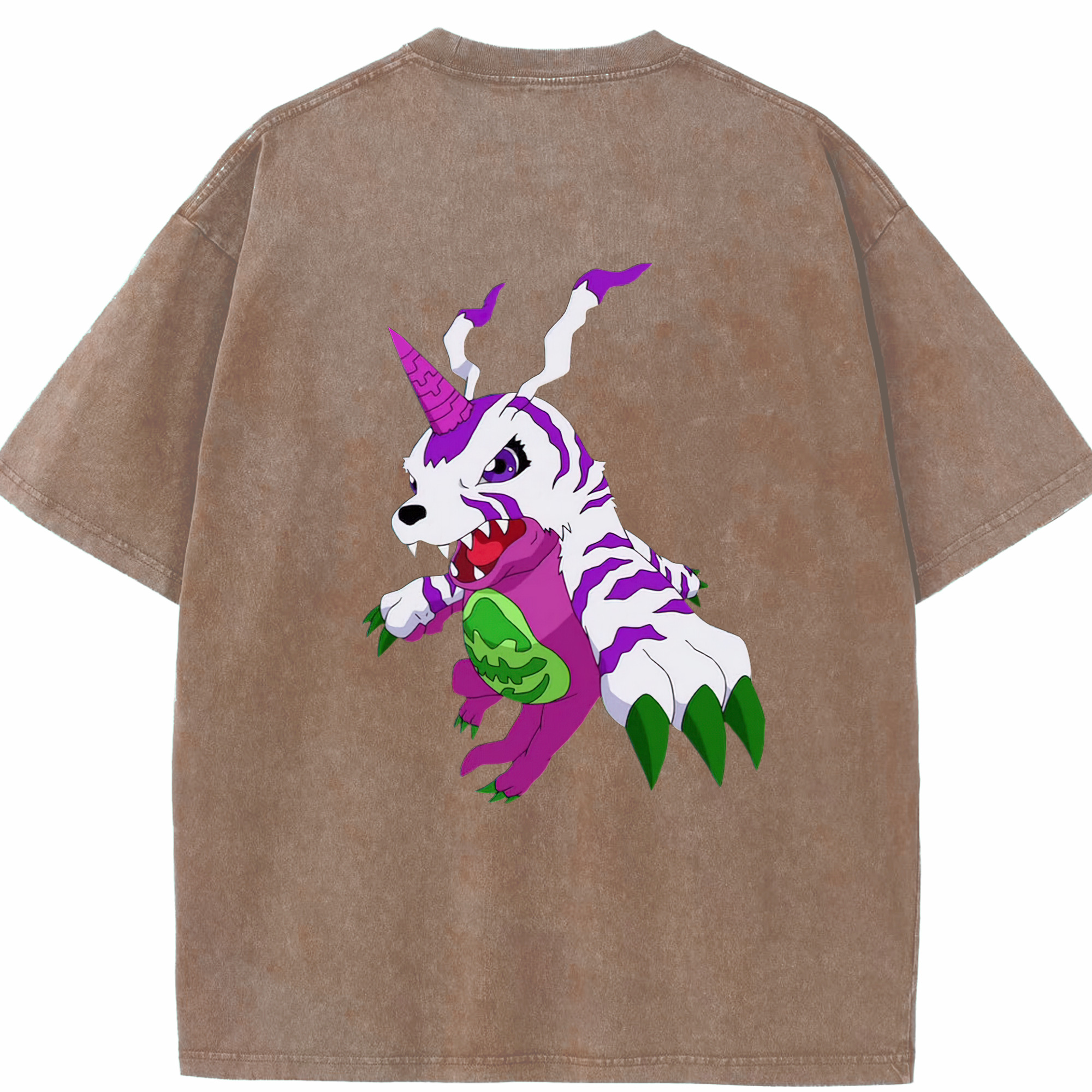（画像用） Digimon デジタルモンスター/デジモン 綿100% ヴィンテージ風 半袖Tシャツ（背面プリント）