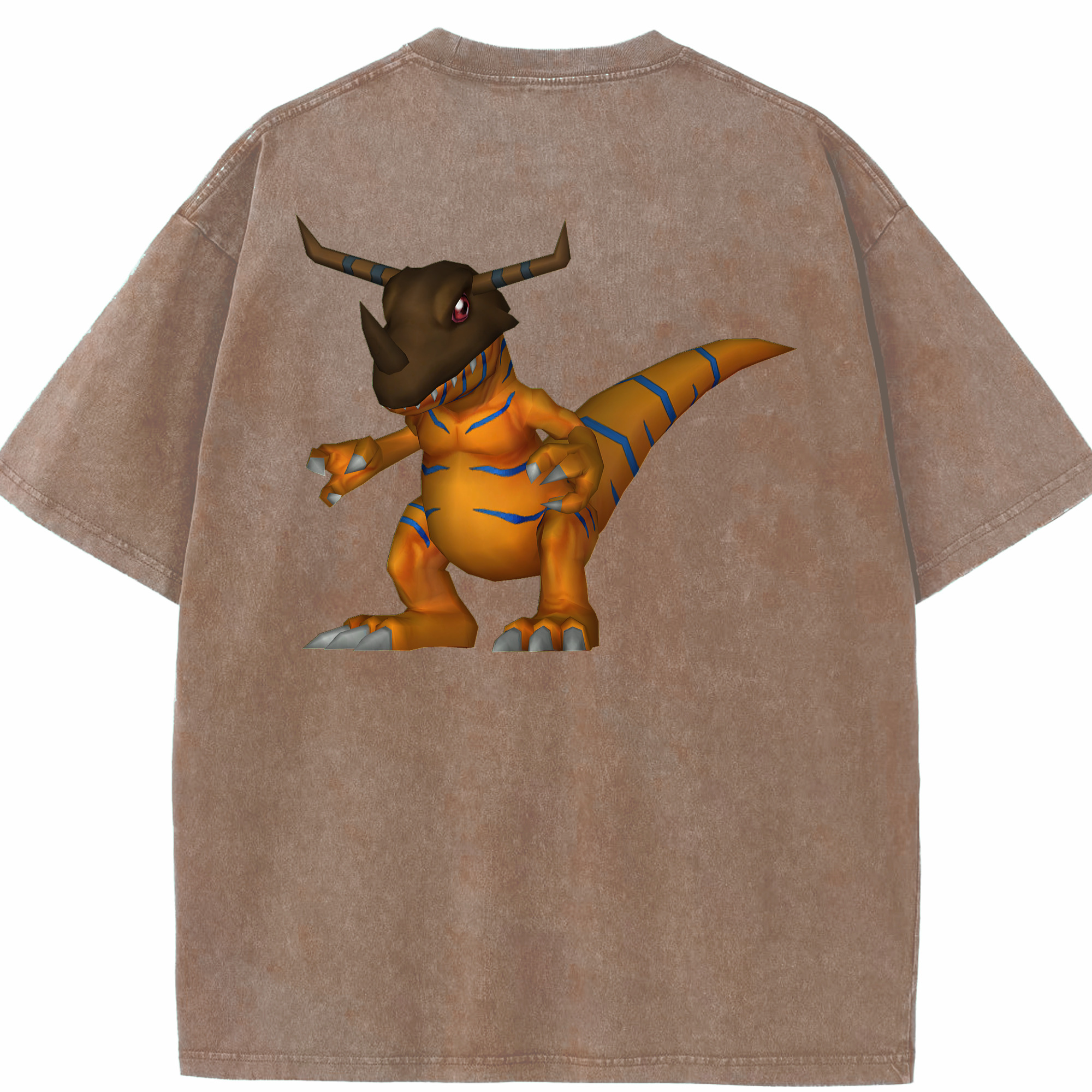 （画像用） Digimon デジタルモンスター/デジモン 綿100% ヴィンテージ風 半袖Tシャツ（背面プリント）