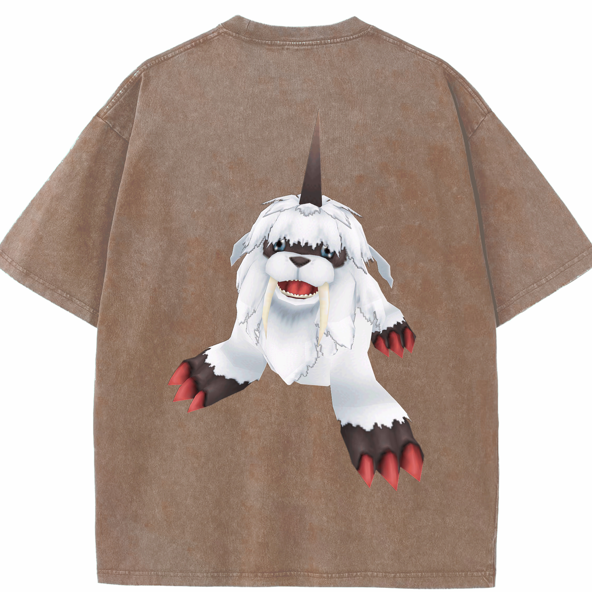 （画像用） Digimon デジタルモンスター/デジモン 綿100% ヴィンテージ風 半袖Tシャツ（背面プリント）