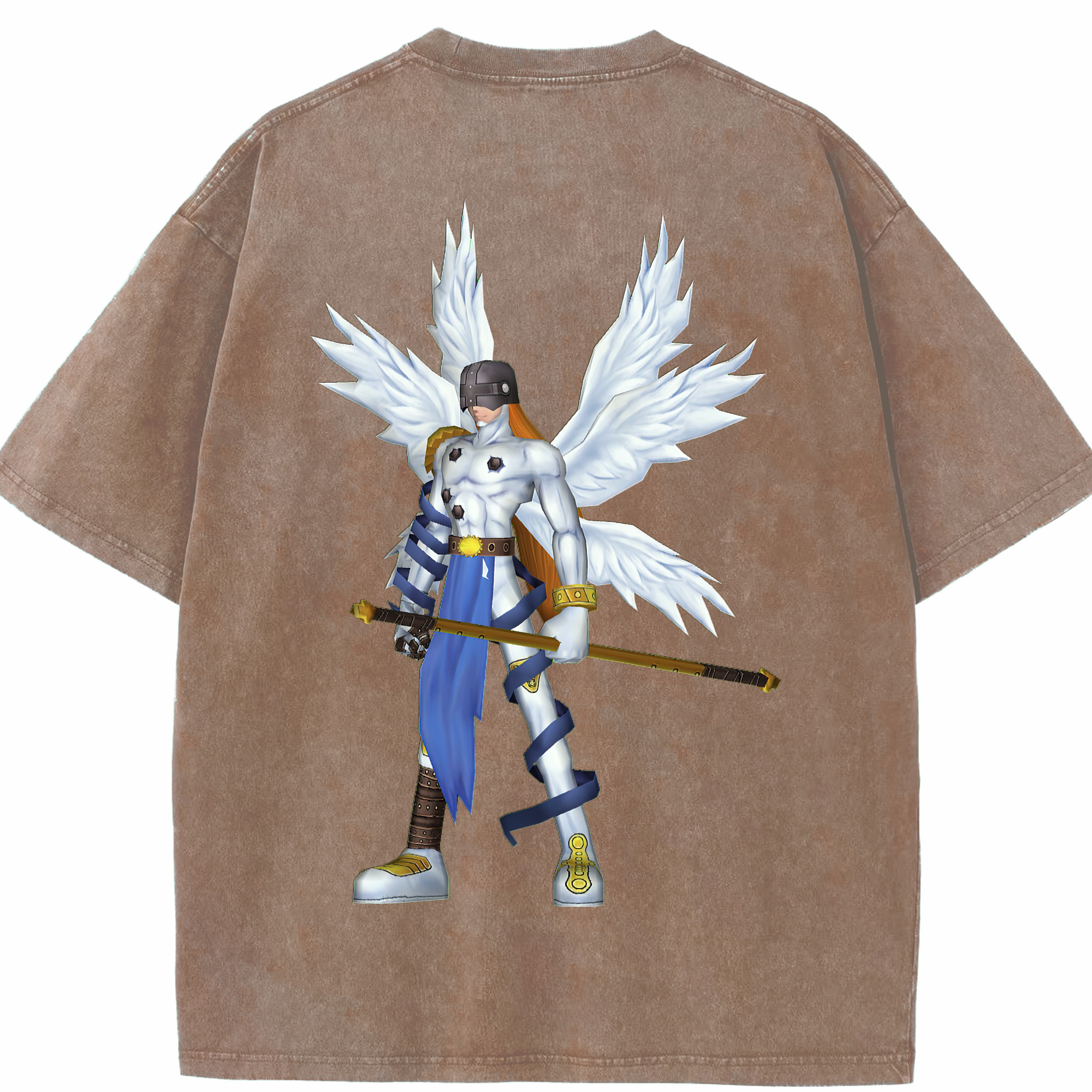 （画像用） Digimon デジタルモンスター/デジモン 綿100% ヴィンテージ風 半袖Tシャツ（背面プリント）