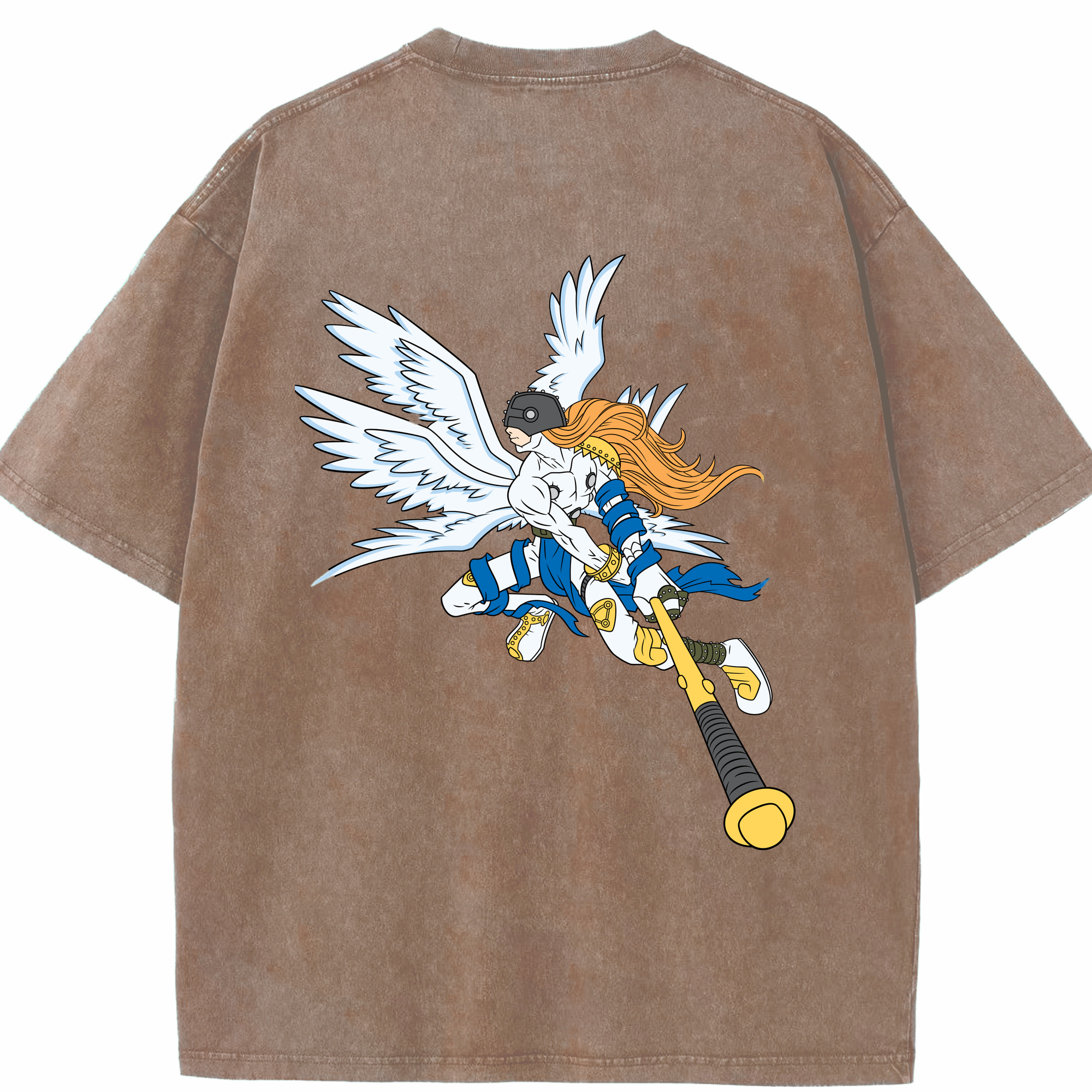（画像用） Digimon デジタルモンスター/デジモン 綿100% ヴィンテージ風 半袖Tシャツ（背面プリント）
