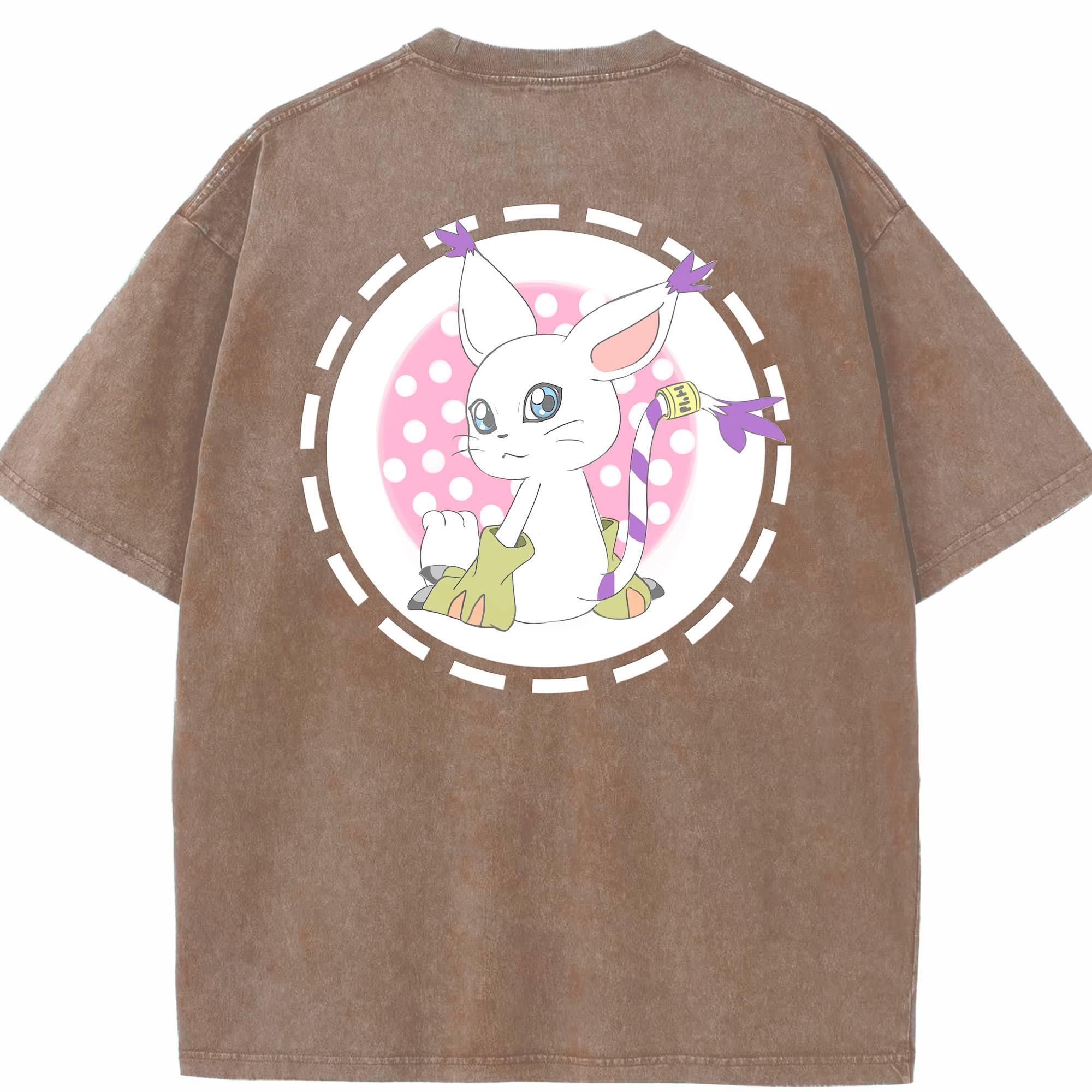 （画像用） Digimon デジタルモンスター/デジモン 綿100% ヴィンテージ風 半袖Tシャツ（背面プリント）
