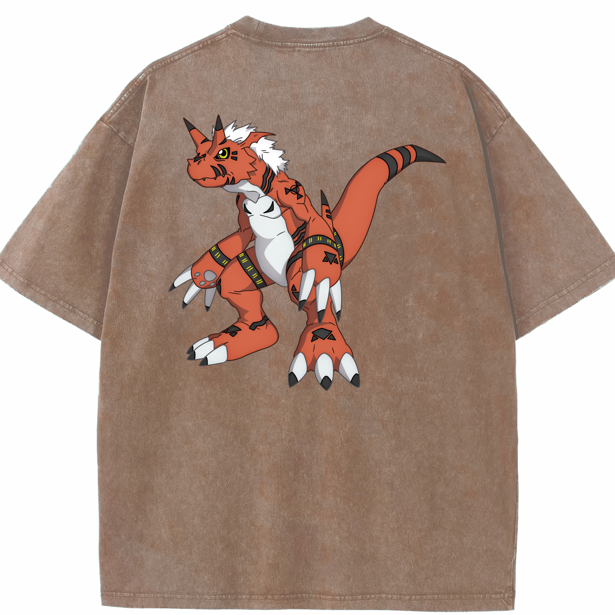 （画像用） Digimon デジタルモンスター/デジモン 綿100% ヴィンテージ風 半袖Tシャツ（背面プリント）