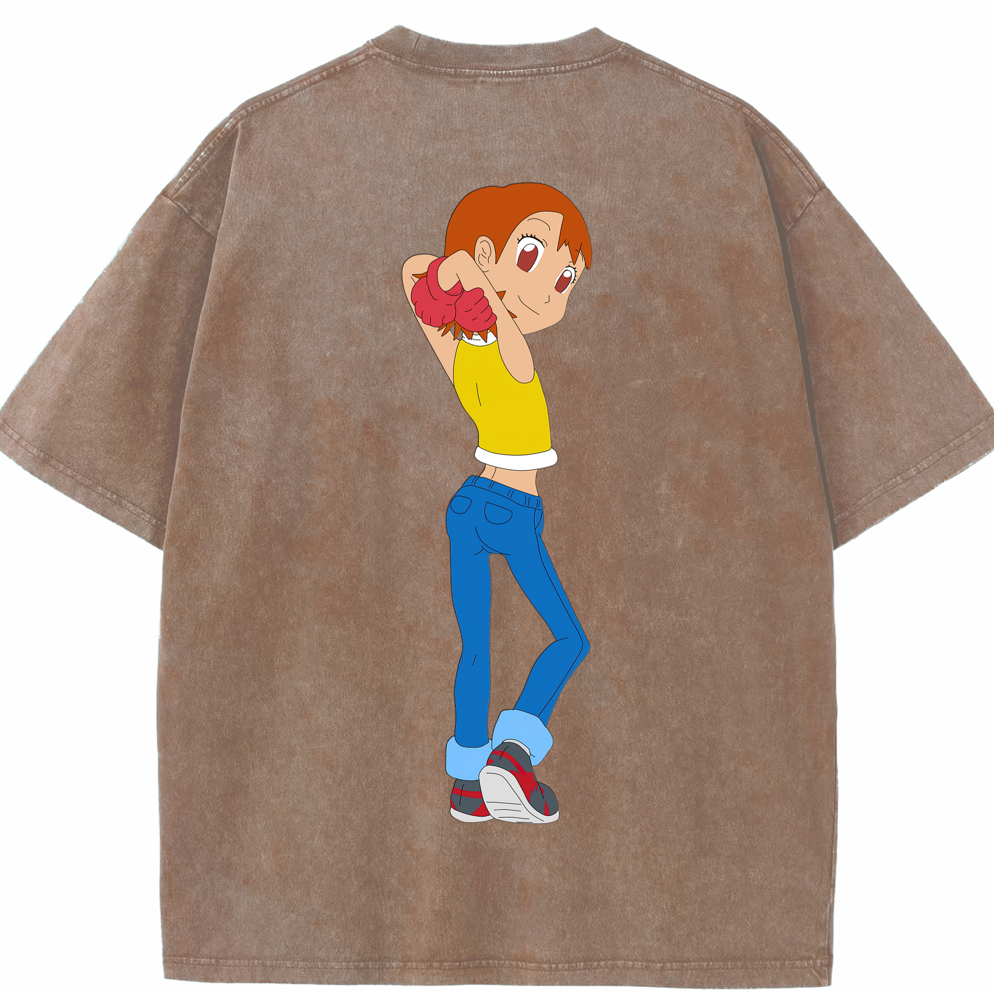 （画像用） Digimon デジタルモンスター/デジモン 綿100% ヴィンテージ風 半袖Tシャツ（背面プリント）