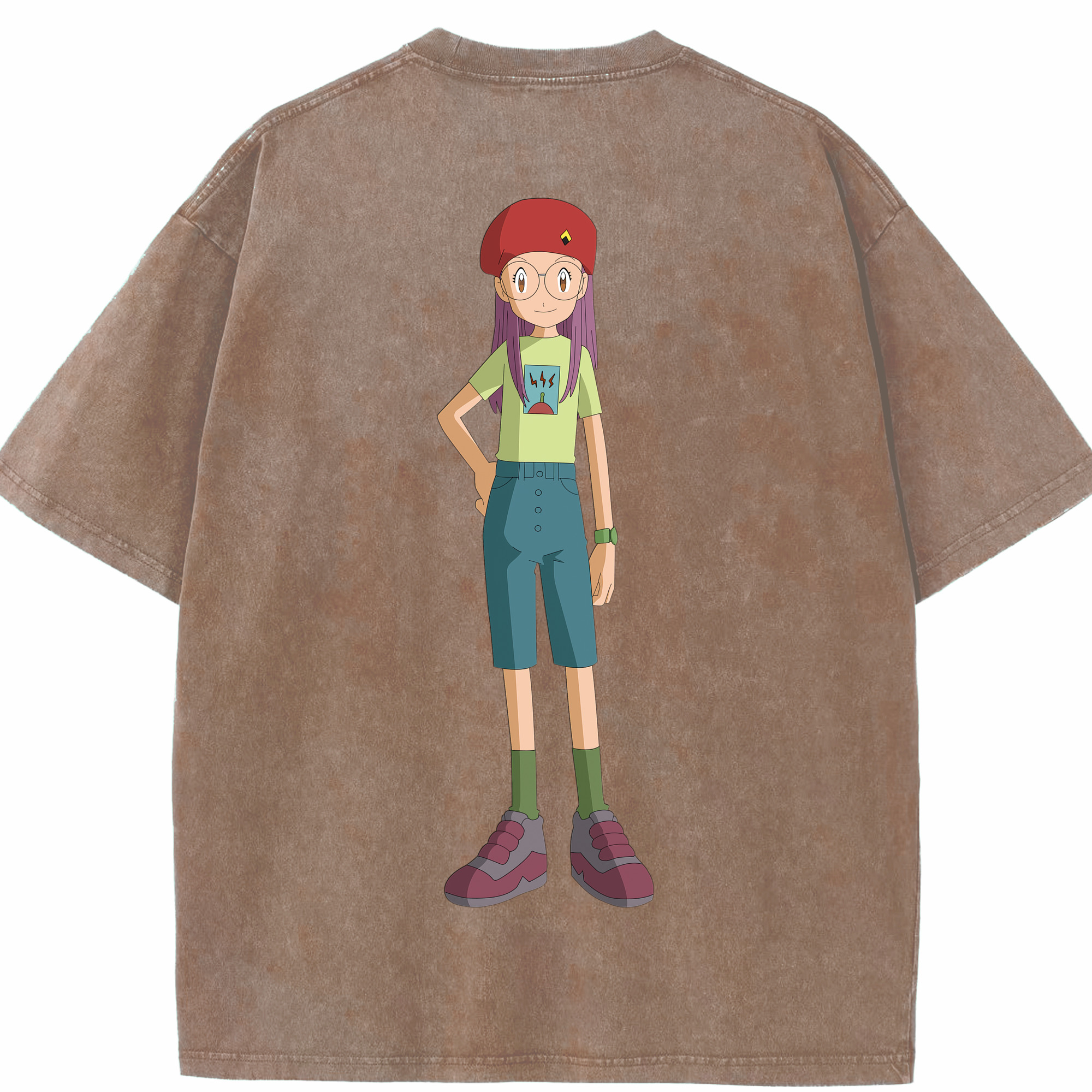 （画像用） Digimon デジタルモンスター/デジモン 綿100% ヴィンテージ風 半袖Tシャツ（背面プリント）